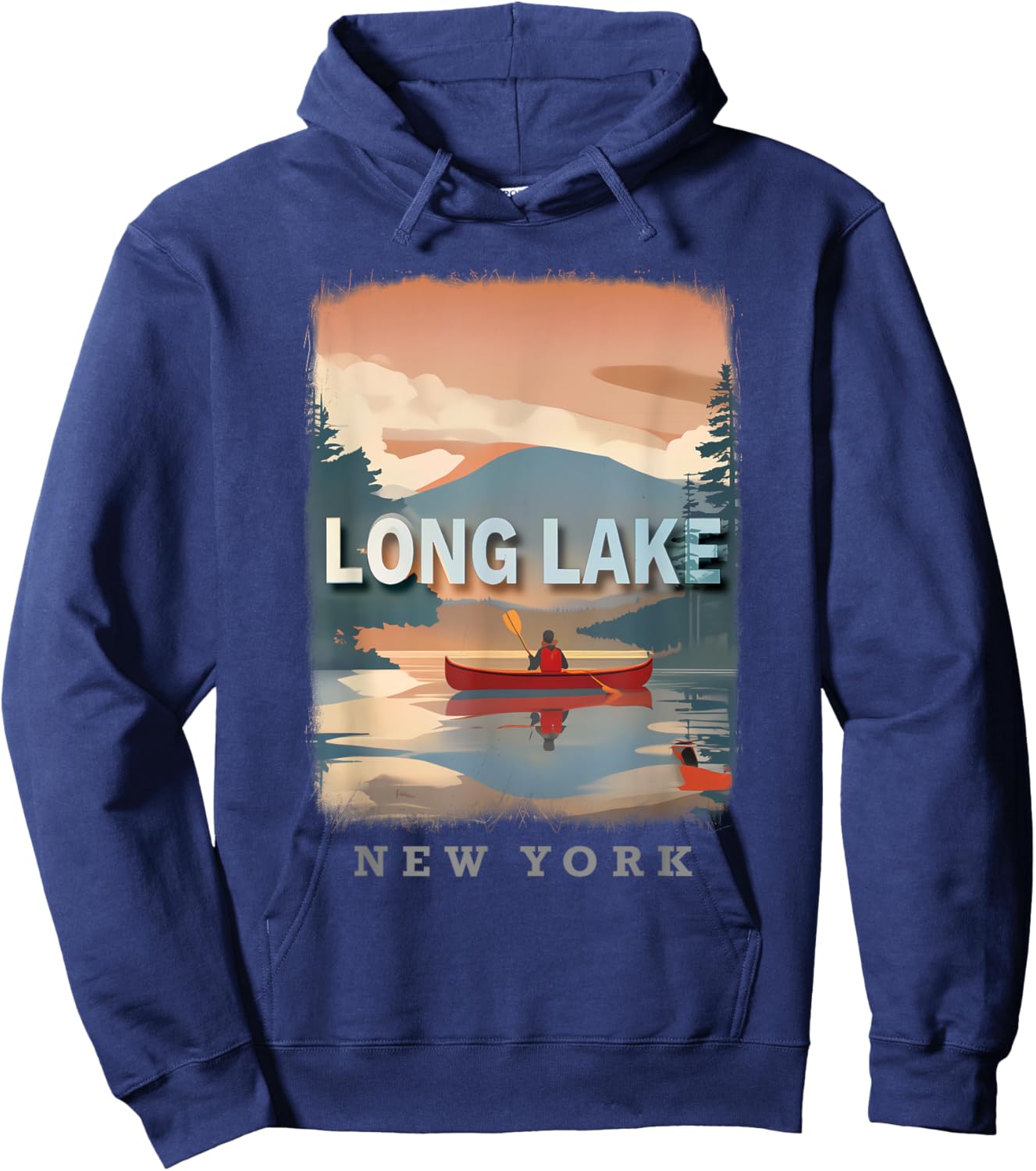 Long Lake New York NY Adirondack Wilderness SD860 Hoodie - Hoodie | Navy