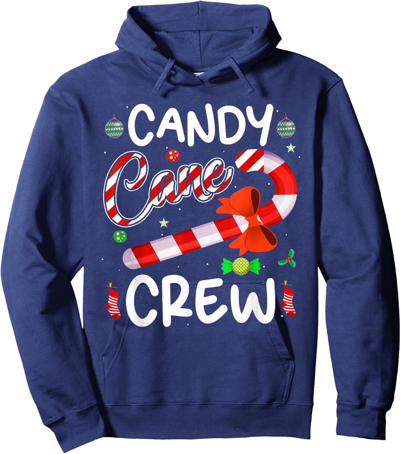 Candy Cane Crew Funny Christmas Candy Lover X-mas Gifts Hoodie - Hoodie | Navy