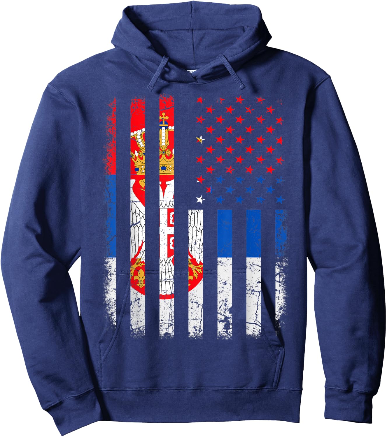 Serbian American Flag Serbia America Pride Heritage Hoodie - Hoodie | Navy