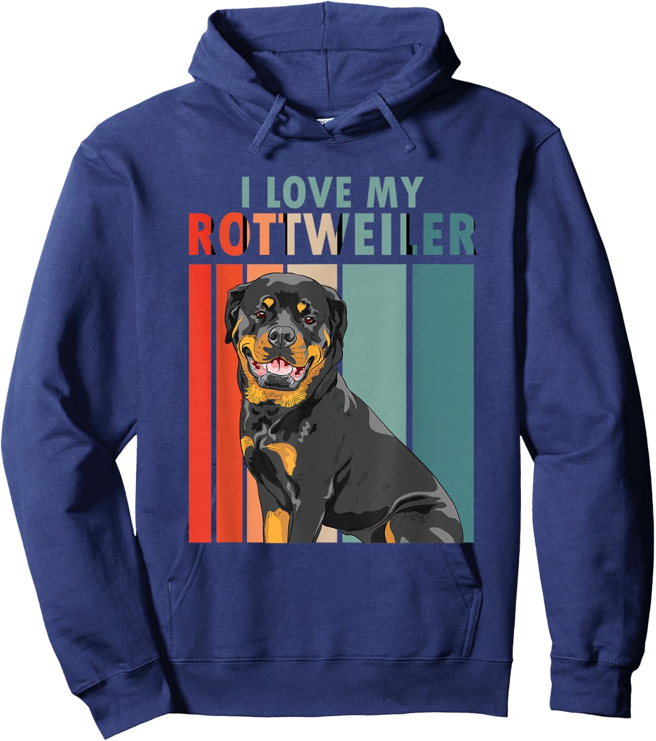 I Love My Rottweiler | Vintage Rottie | Dog Owner Hoodie - Hoodie | Navy