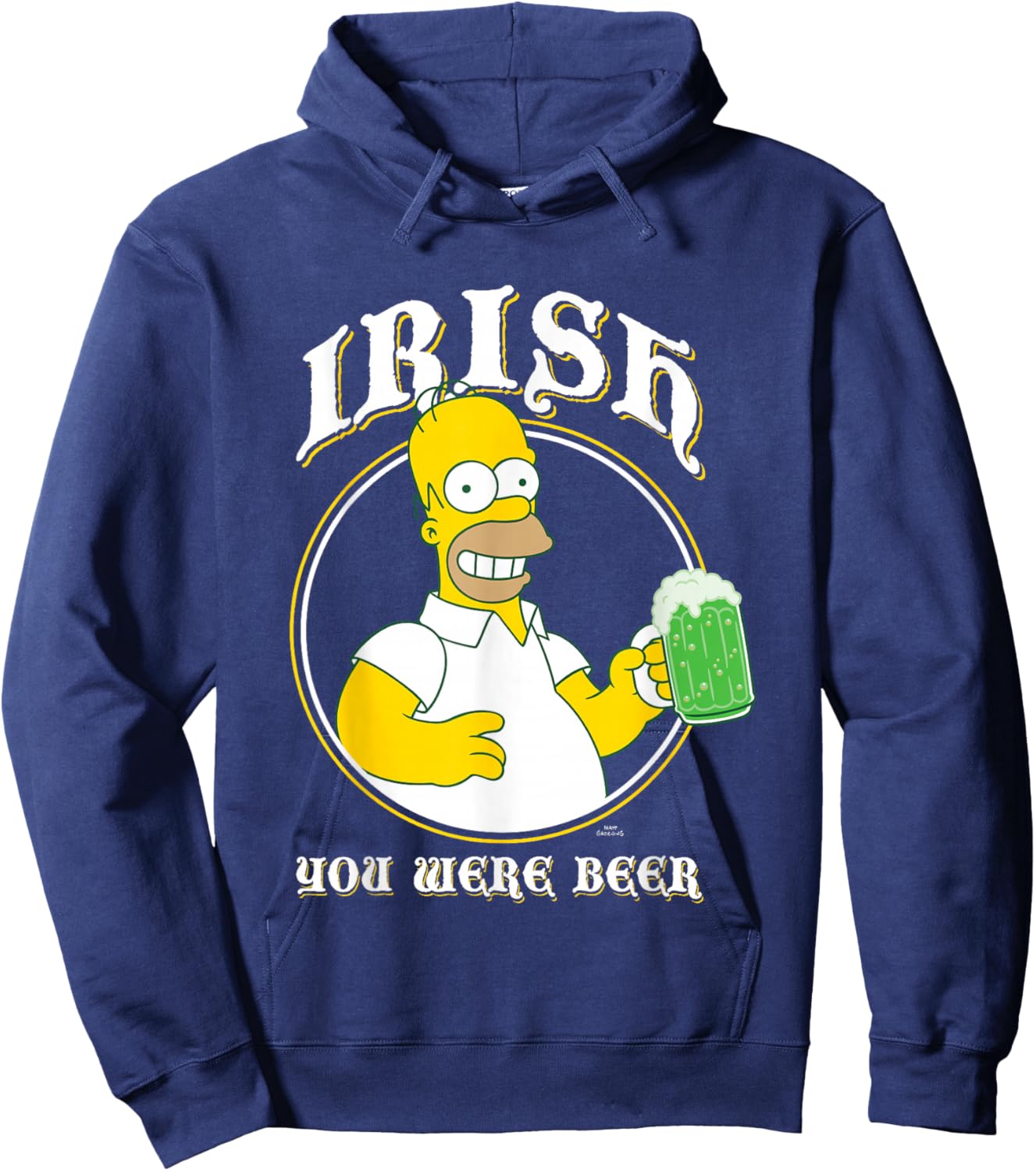 The Simpsons St. Patrick's Day Homer Irish You Were Beer Hoodie - Hoodie | Navy