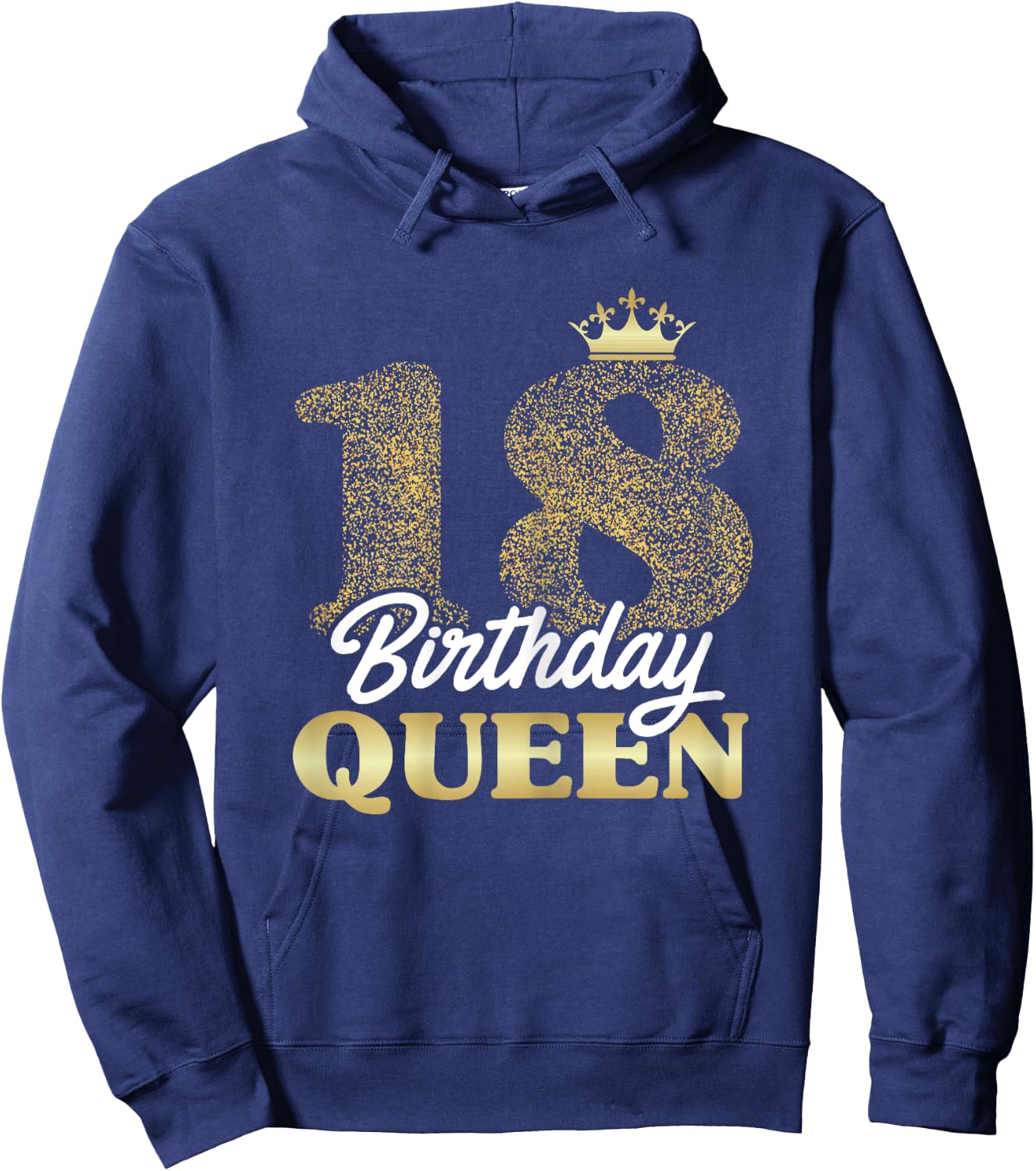 18th Birthday Girl Woman Cute Queen 18 years old Crown Bday Hoodie - Hoodie | Navy