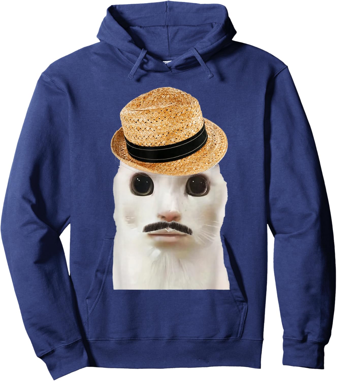 Goofy Ahh Cat Meme Dank Cursed Weirdcore Cringey Banana Cat Hoodie - Hoodie | Navy