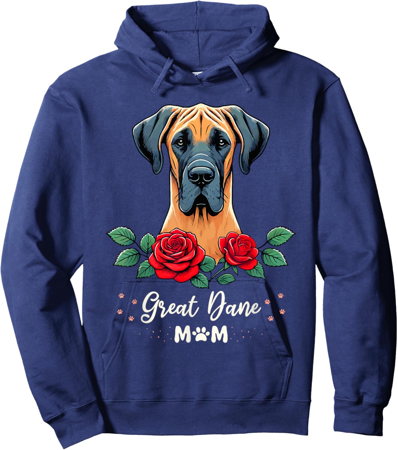 Roses Flowers Great Dane Mom Mastiff Great Danes Hoodie - Hoodie | Navy