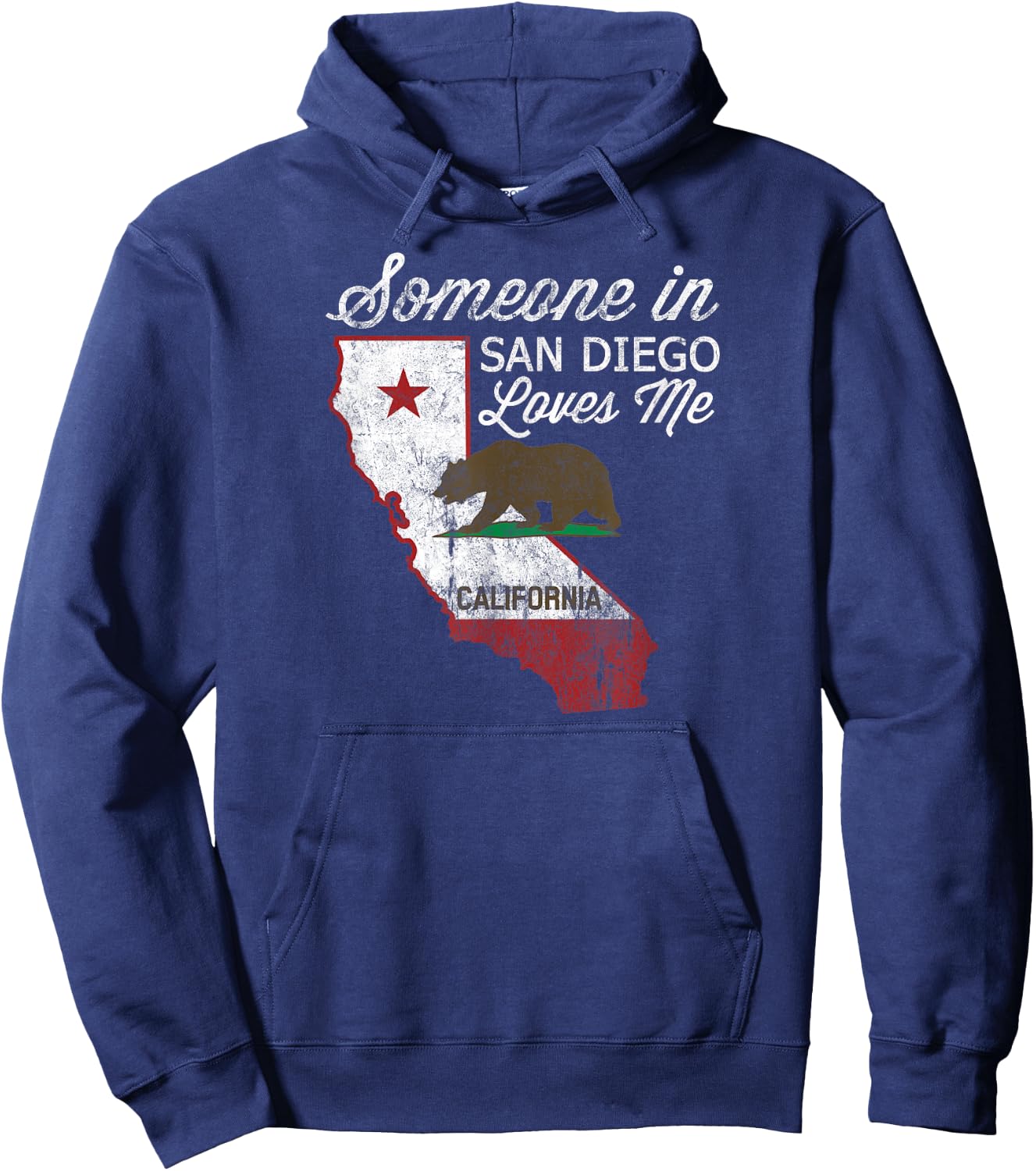 Someone in San Diego Loves Me Cali Native Vintage CA Hoodie - Hoodie | Navy