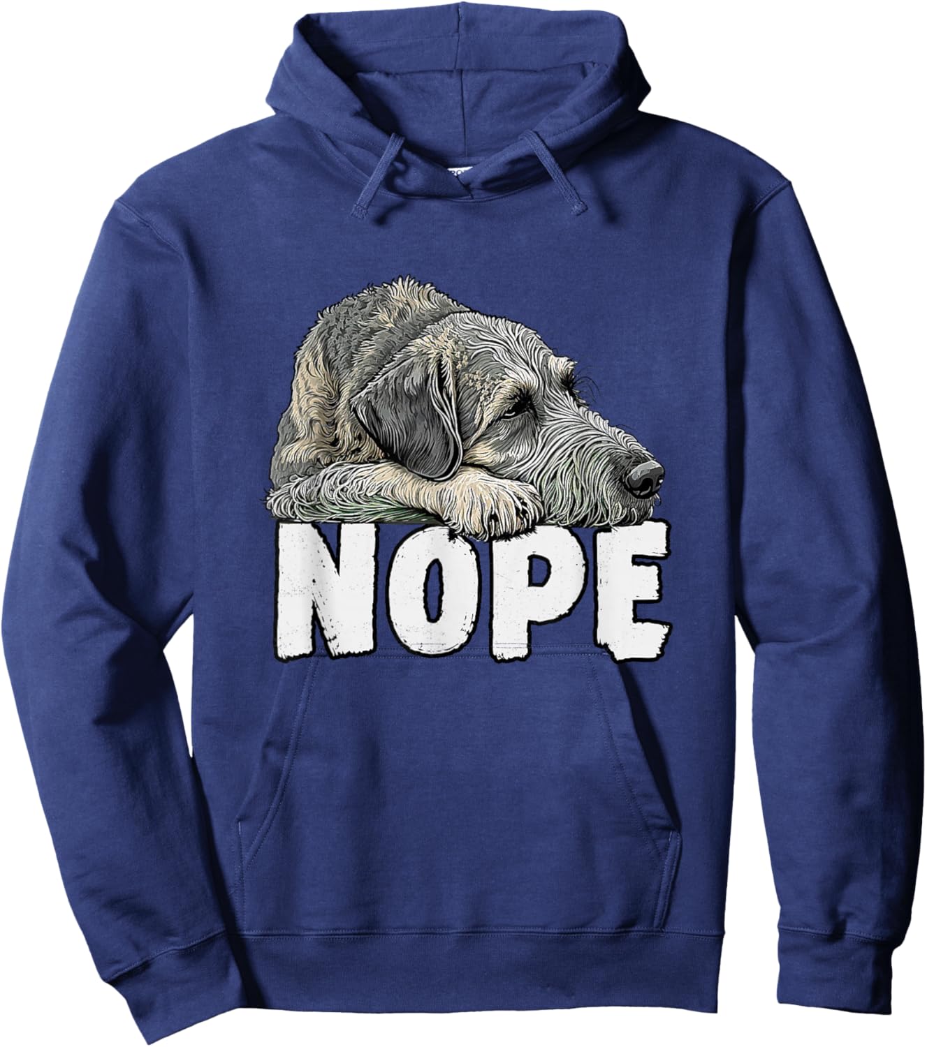 Irish Wolfhound Nope Funny Lazy Pet Dog Cute Hoodie - Hoodie | Navy