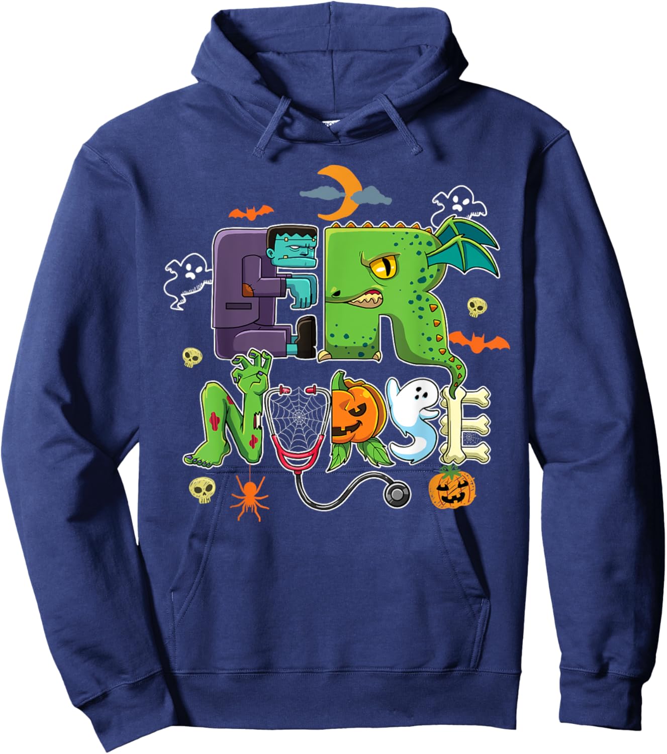 Halloween ER Nurse Emergency Room Department Spooky Costume Hoodie - Hoodie | Navy