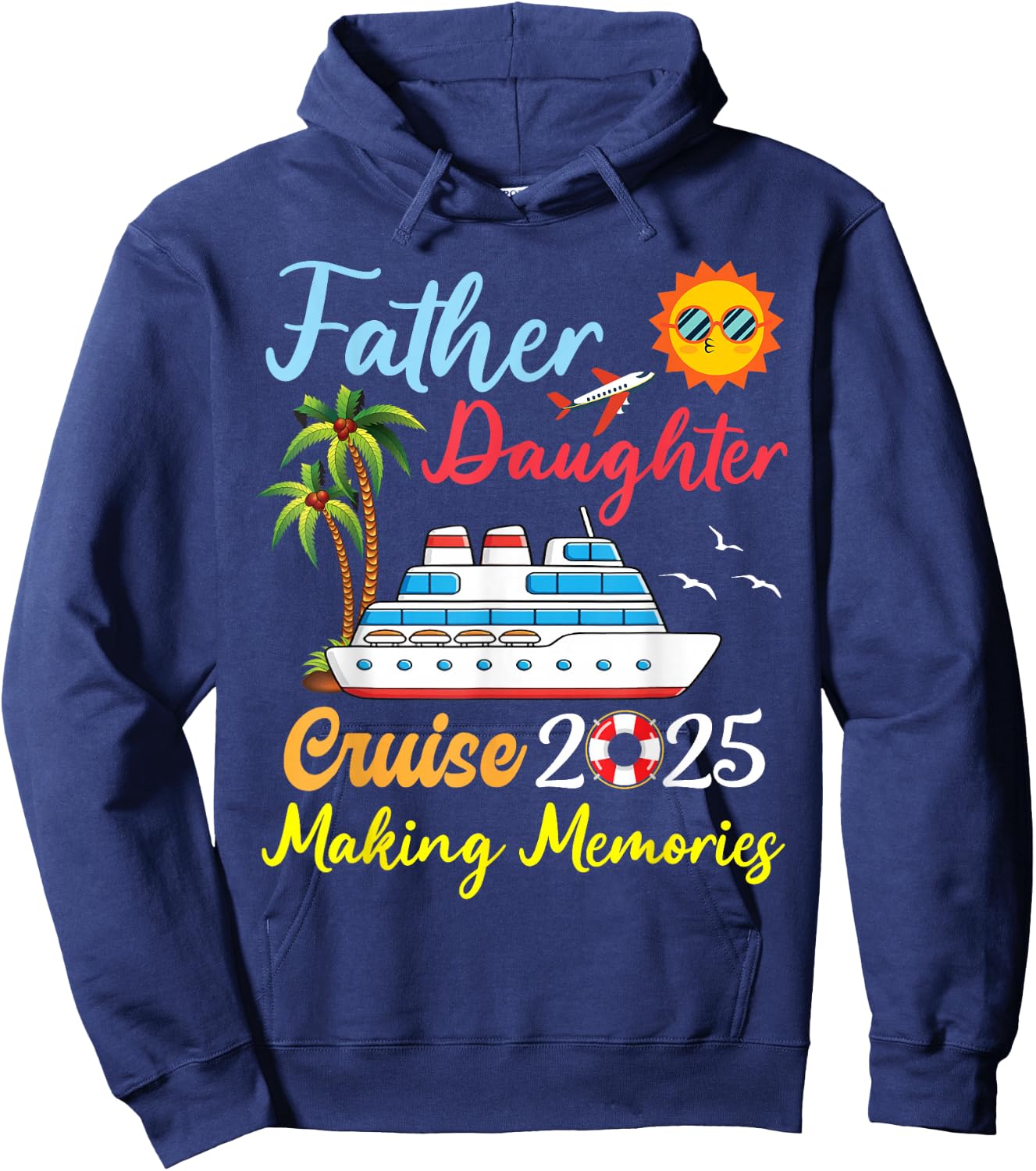 B6Shop New Trip 2025 Father Daughter Family Cruise Trip 2025 Hoodie - Hoodie | Navy