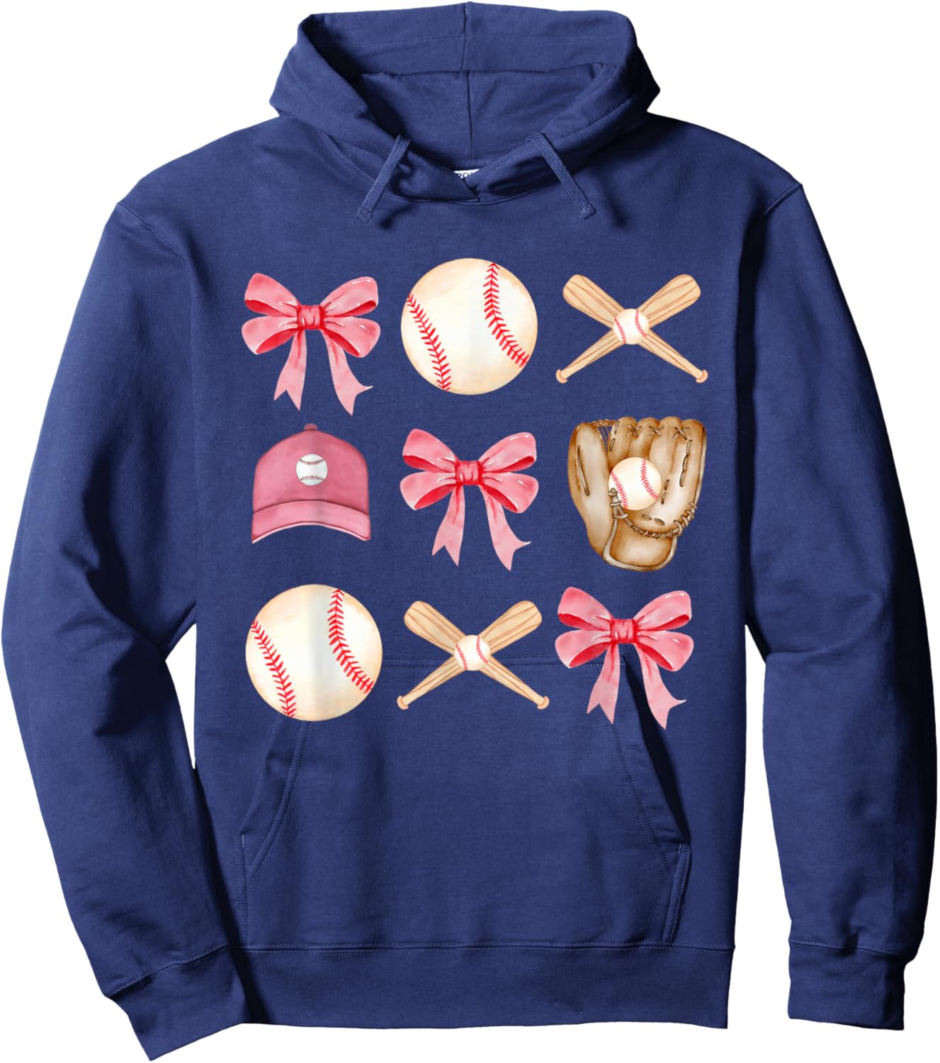Baseball Mom Coquette Mothers Day Women Girls Baseball Mama Hoodie - Hoodie | Navy