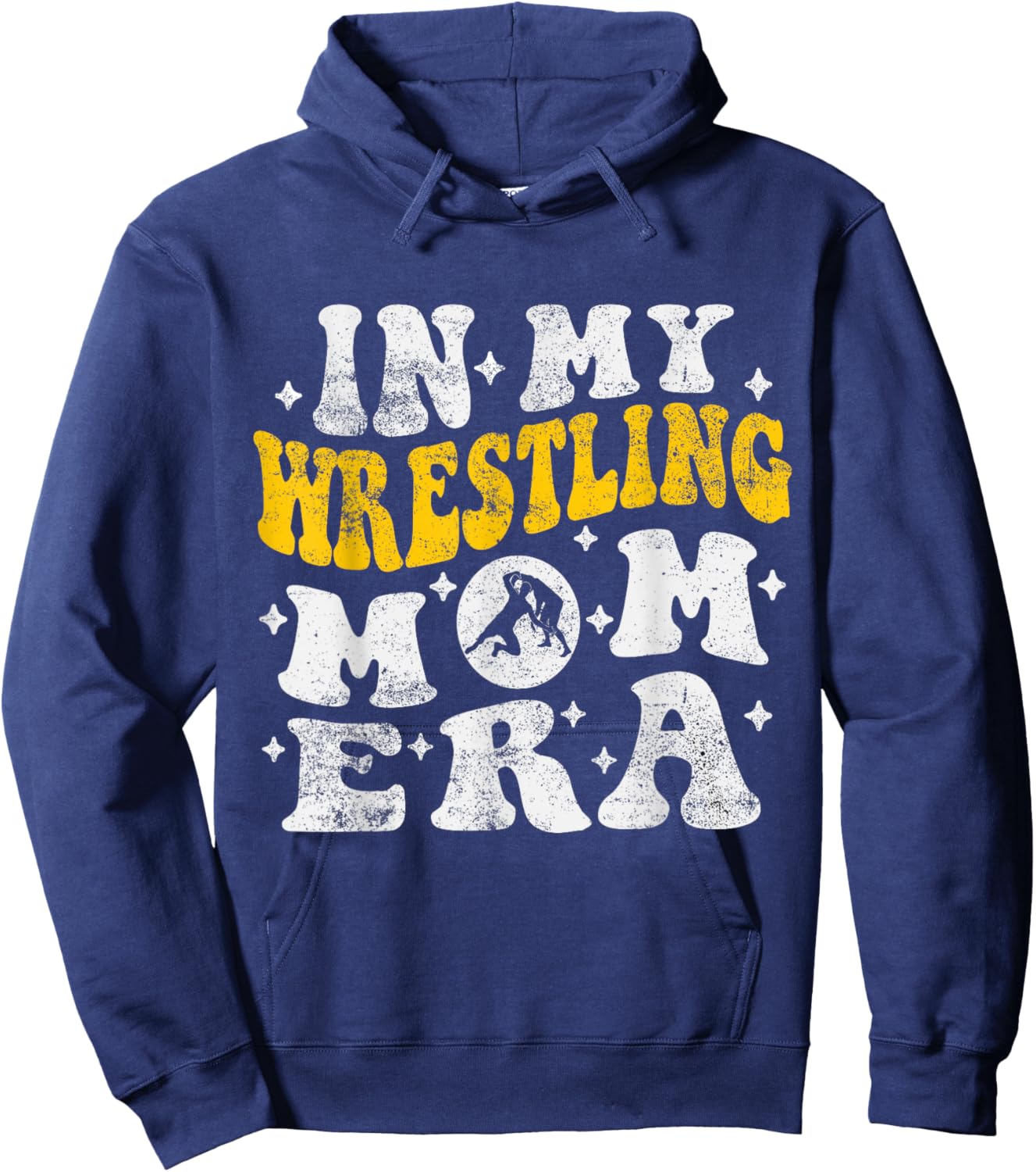 In My Wrestling Mom Era Funny Wrestler Wrestling Groovy Hoodie - Hoodie | Navy