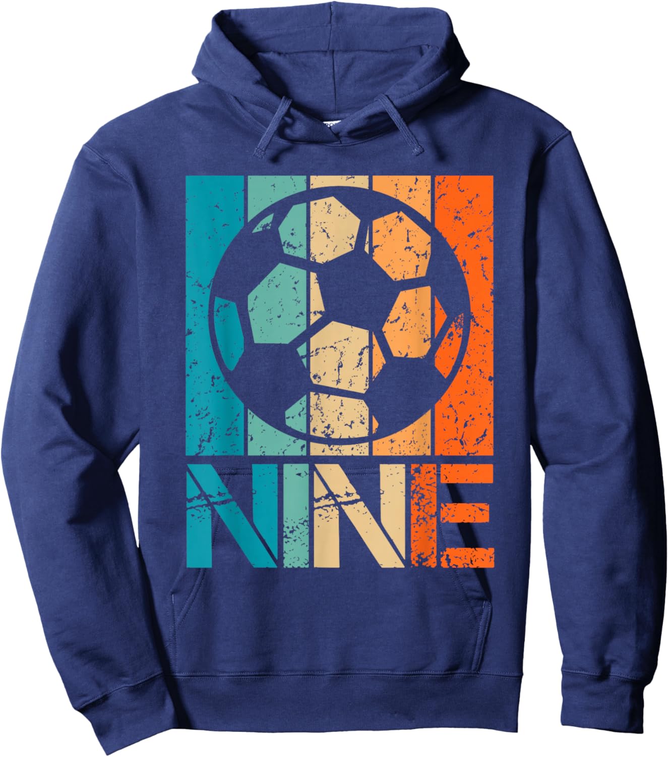 9th Soccer Birthday 9 Year Old 9yr Boys Girl Birthday Soccer Hoodie - Hoodie | Navy