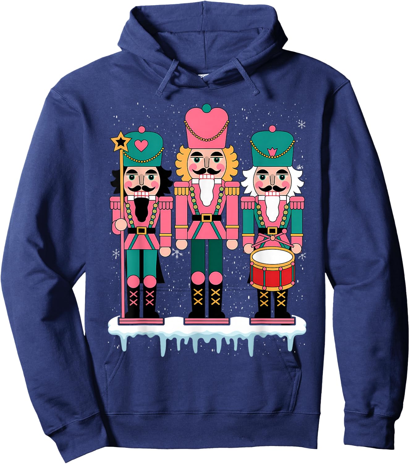Pink Nutcracker Squad Xmas Pink Christmas Pajamas Women Kids Hoodie - Hoodie | Navy