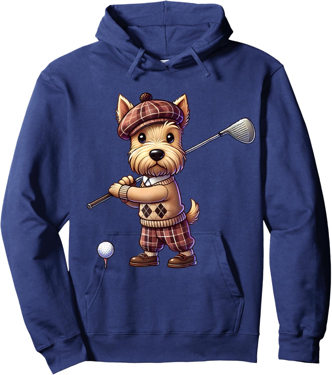 Cute Scottish Terrier Playing Golf Golfer Golfing Men Women Hoodie - Hoodie | Navy