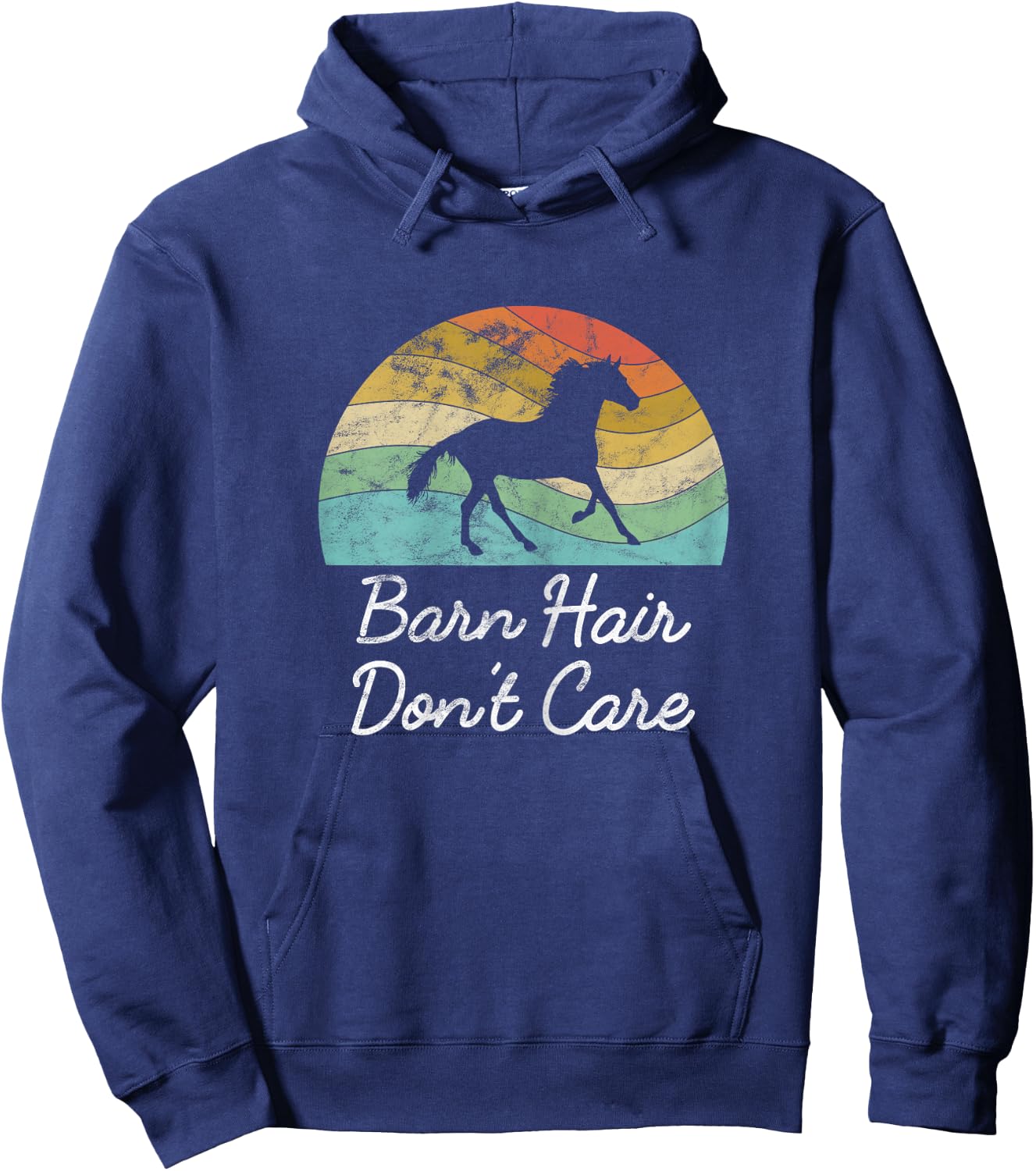 Barn Hair Don't Care Horse Rider Riding Racing Equestrian Hoodie - Hoodie | Navy