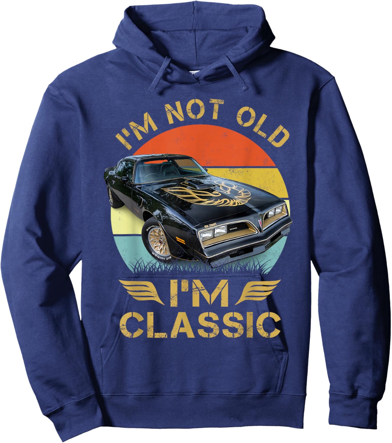 1977 77 trans am vintage black car MUSCLE CARS 70s CLASSIC Hoodie - Hoodie | Navy