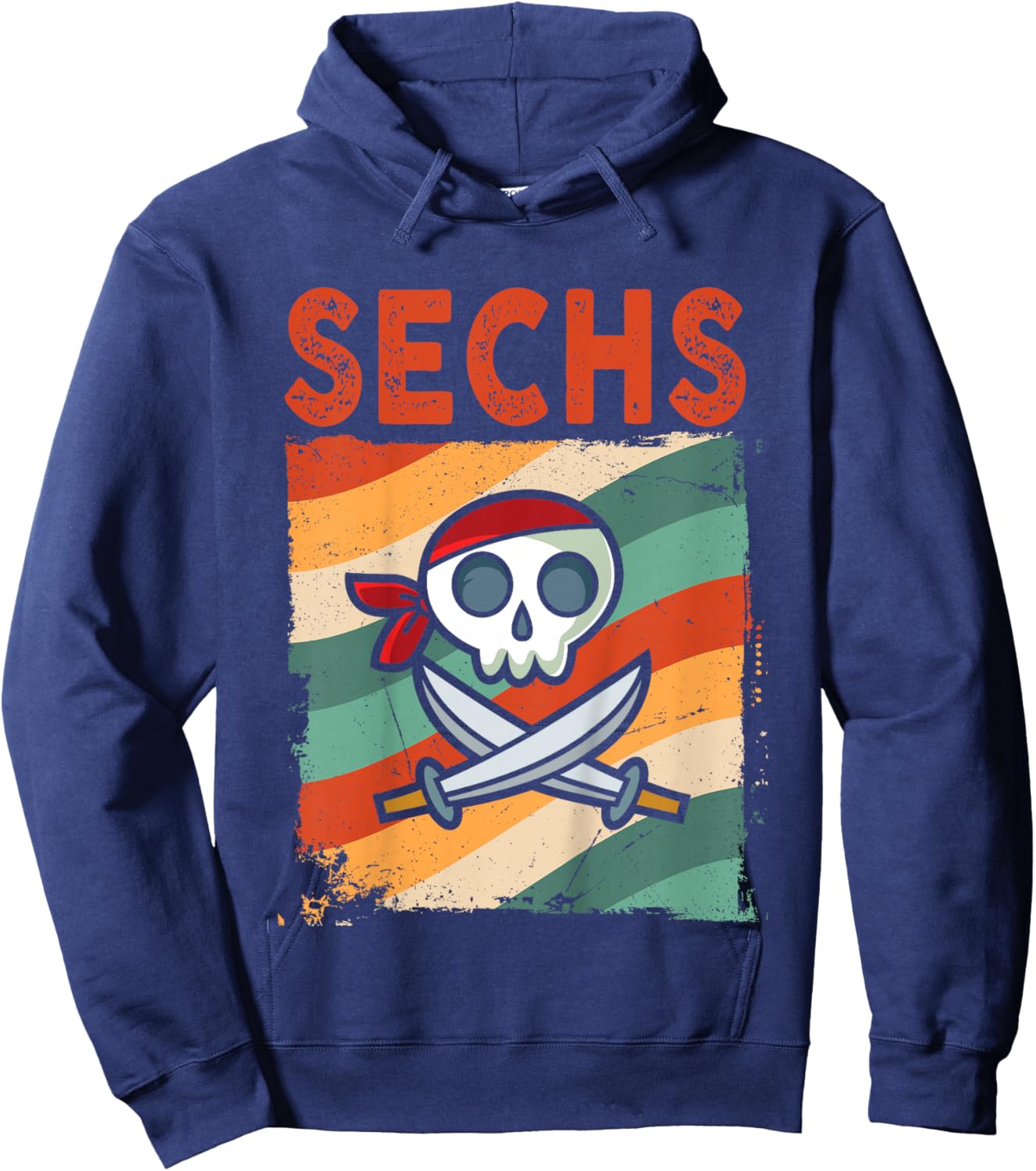 6. Geburtstag Cooles Pirat 6 Jahre Jungen Mädchen Kinder Hoodie - Hoodie | Navy