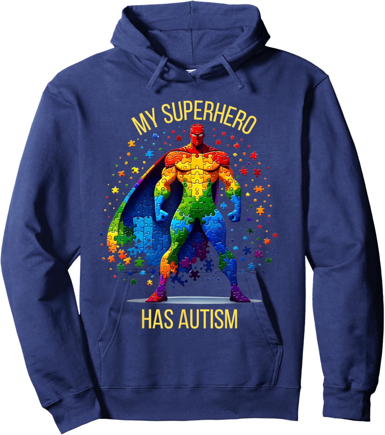 My Superhero Has Autism Super Hero Autism Awareness Hoodie - Hoodie | Navy