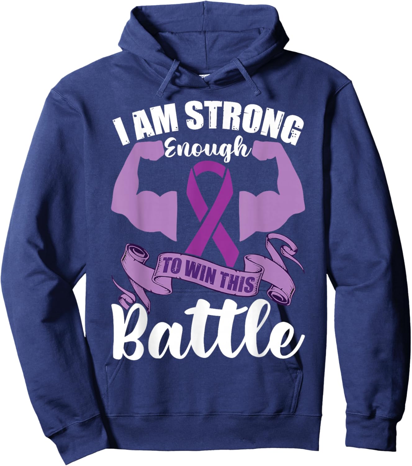 I Am Strong Enough To Win This Battle | Epilepsy Warrior Hoodie - Hoodie | Navy
