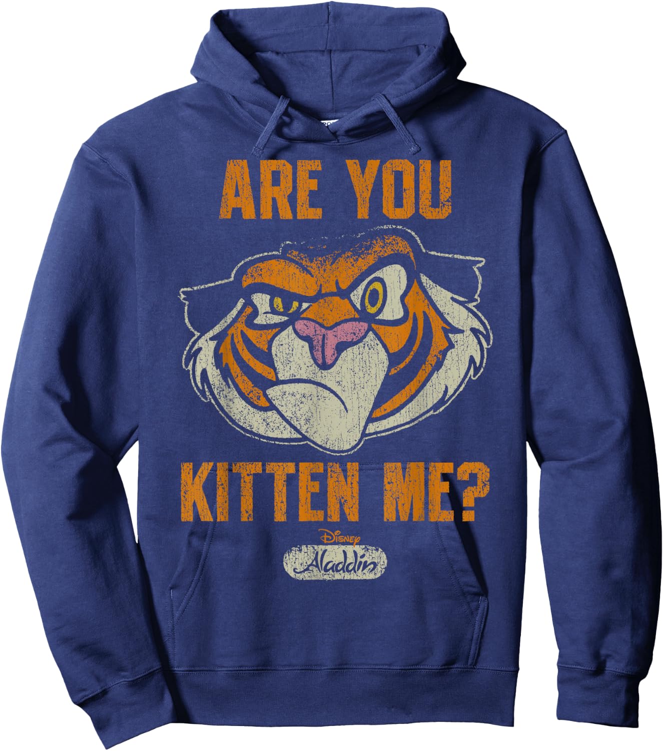 Disney Aladdin Rajah are You Kitten Me? Faded Portrait Hoodie - Hoodie | Navy