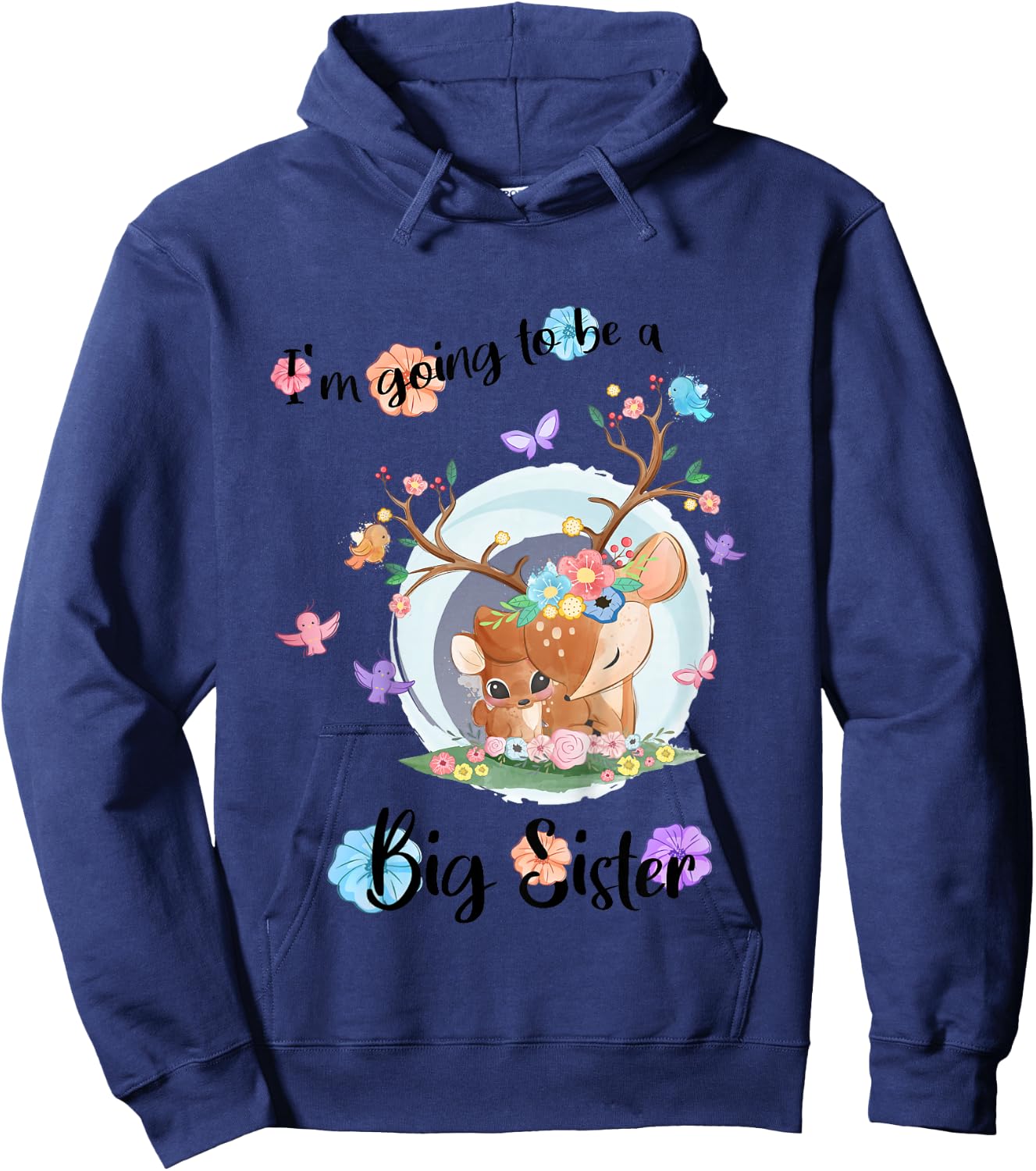 I'm going to be a big sister 2026 Baby Announcing Pregnancy Hoodie - Hoodie | Navy