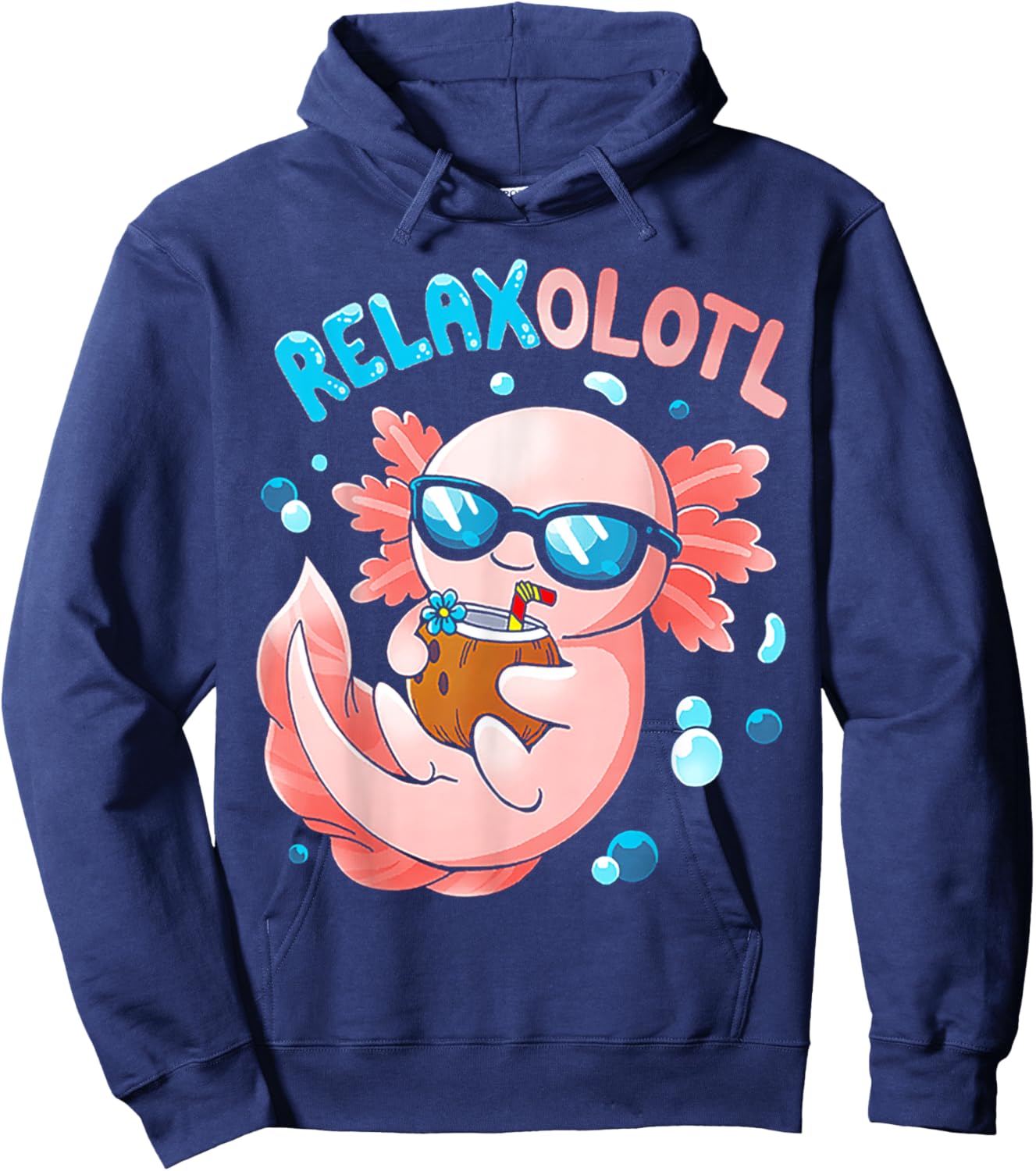 Relaxolotl Funny Axolotl Relax Hoodie - Hoodie | Navy
