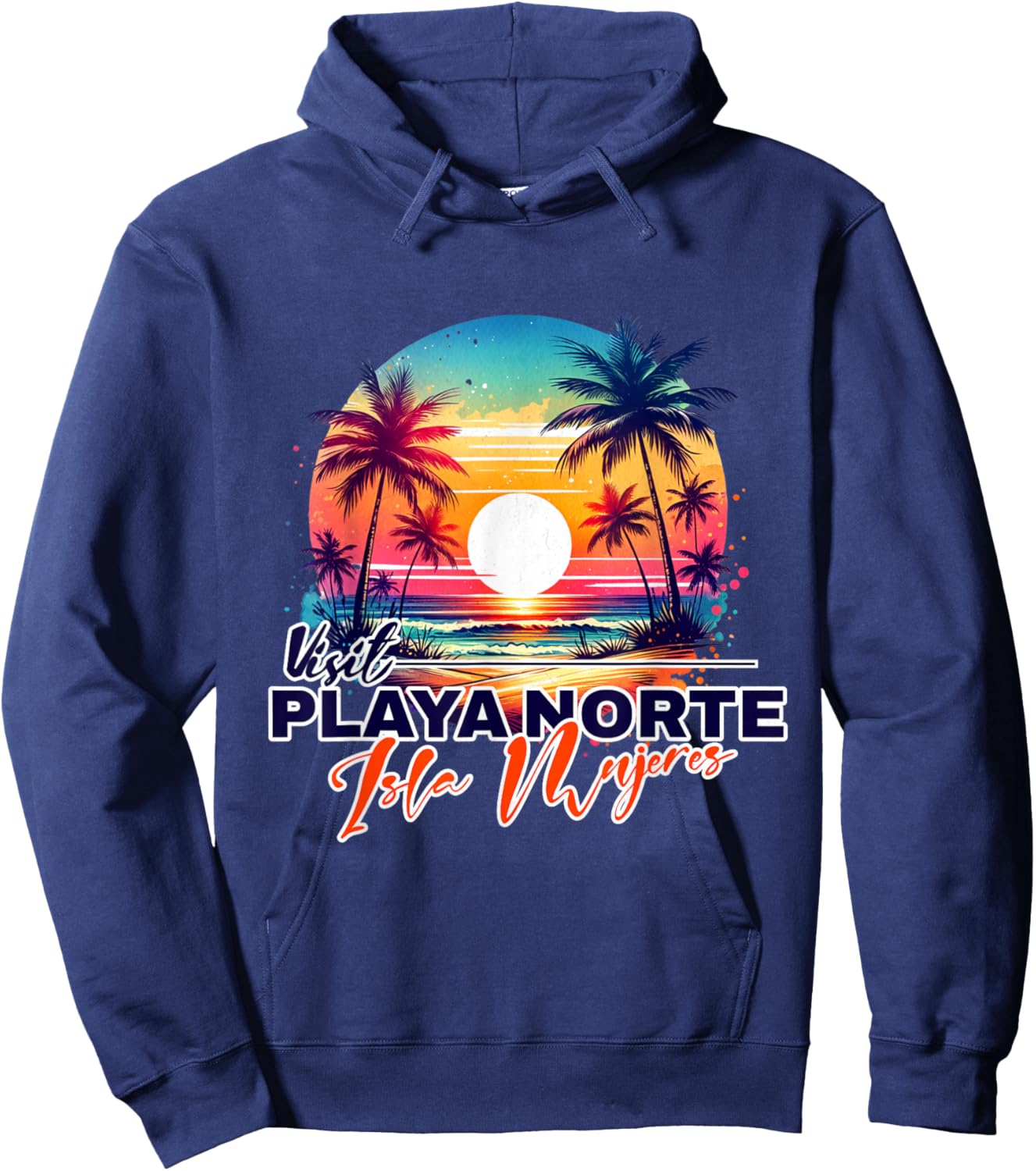 Playa Norte Isla Mujeres Mexico Sunset Beach Souvenir Men Women Kids Hoodie - Hoodie | Navy