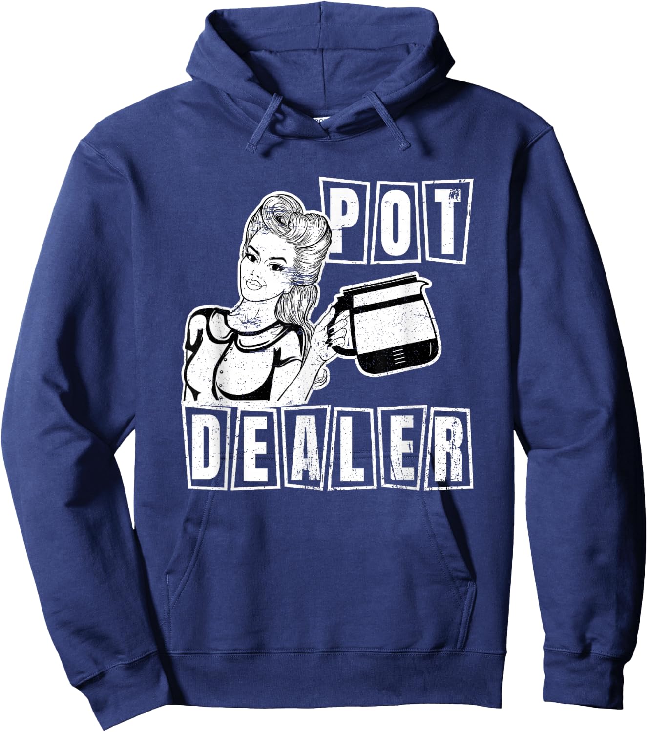 Funny Diner Waitress Retro Server Coffee Pot Dealer Hoodie - Hoodie | Navy