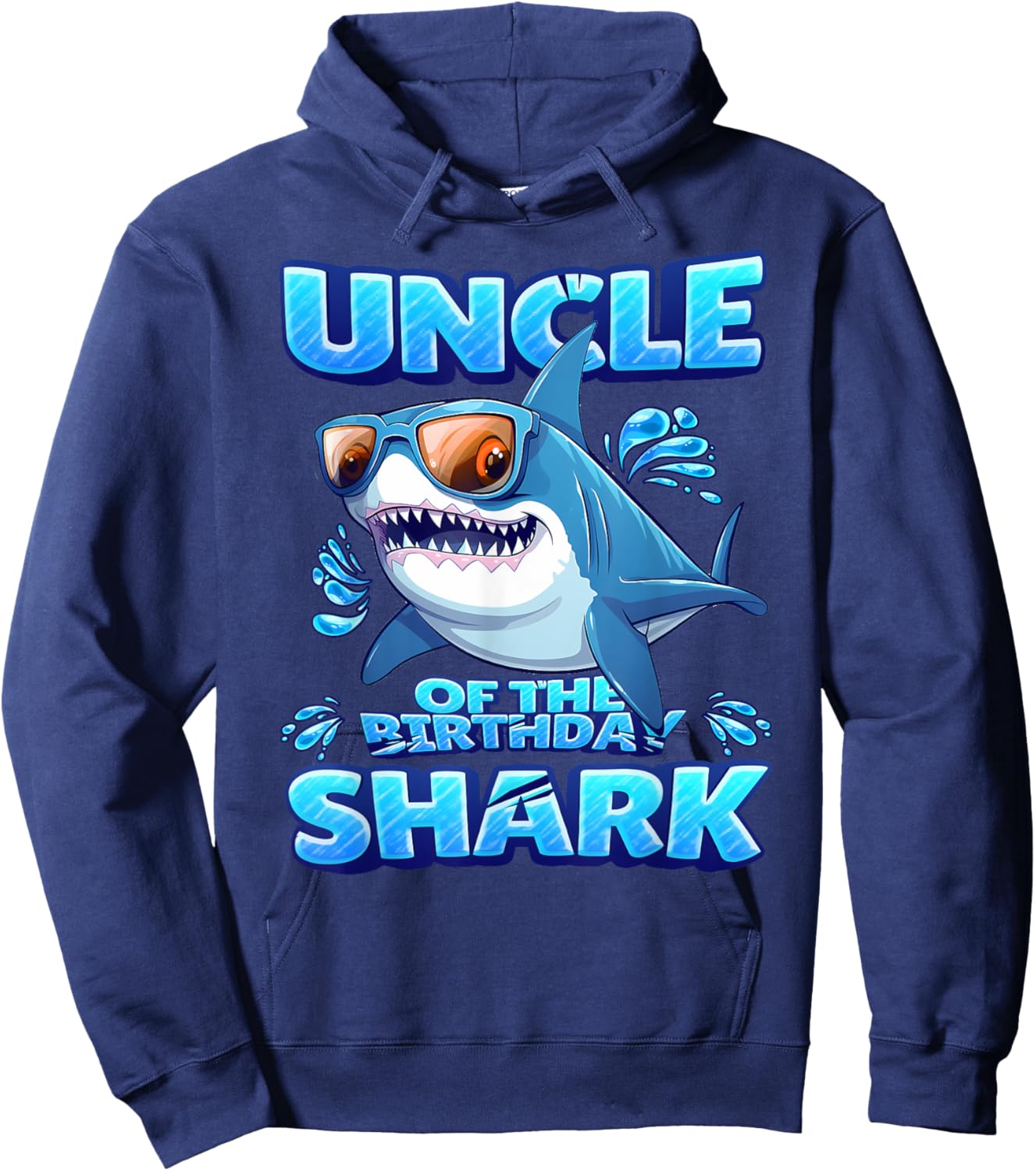 Uncle of The Shark Birthday Boys & Girls Matching Family Hoodie - Hoodie | Navy