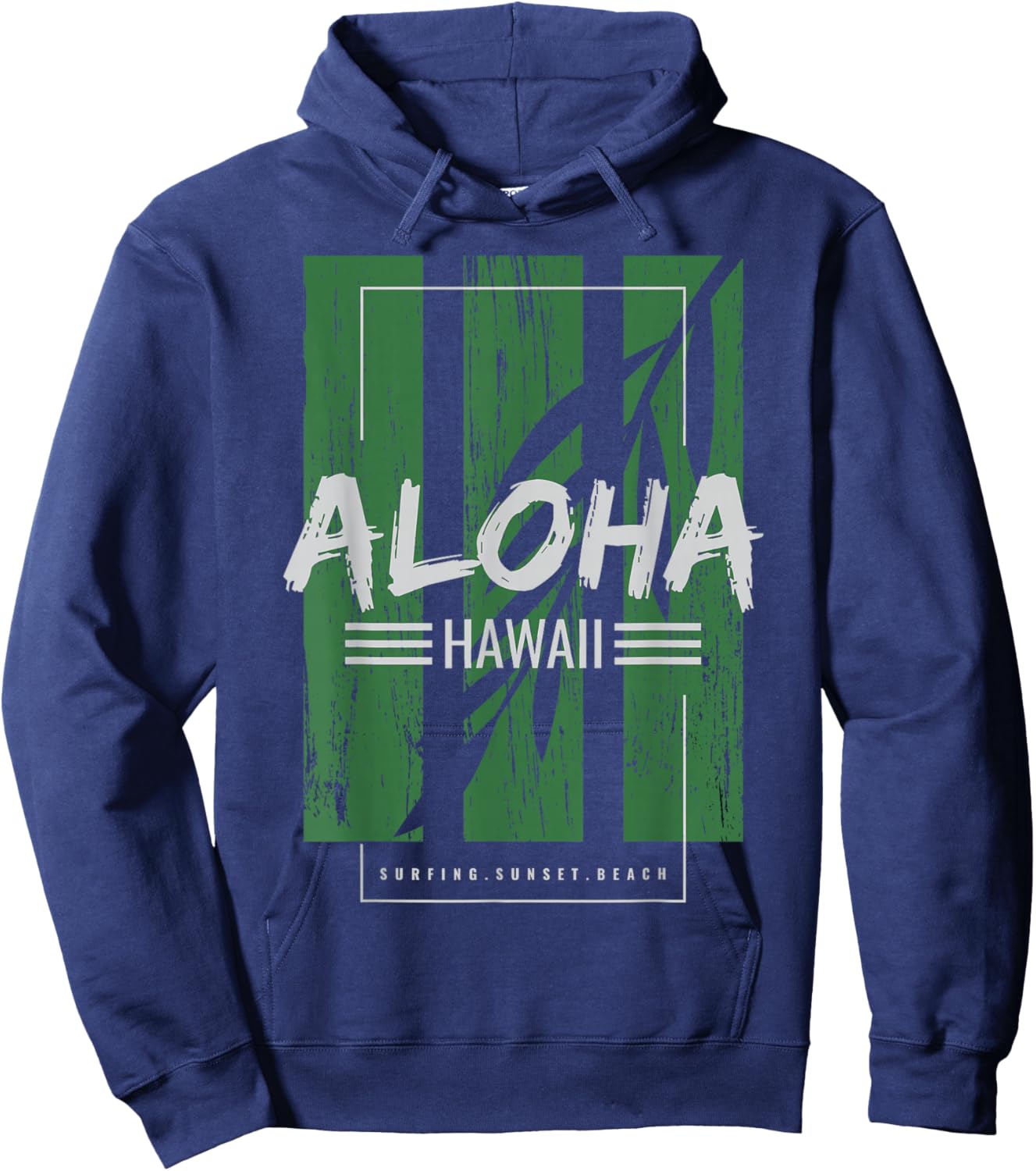 Aloha Hawaii Surfing Sunset Beach Hoodie - Hoodie | Navy