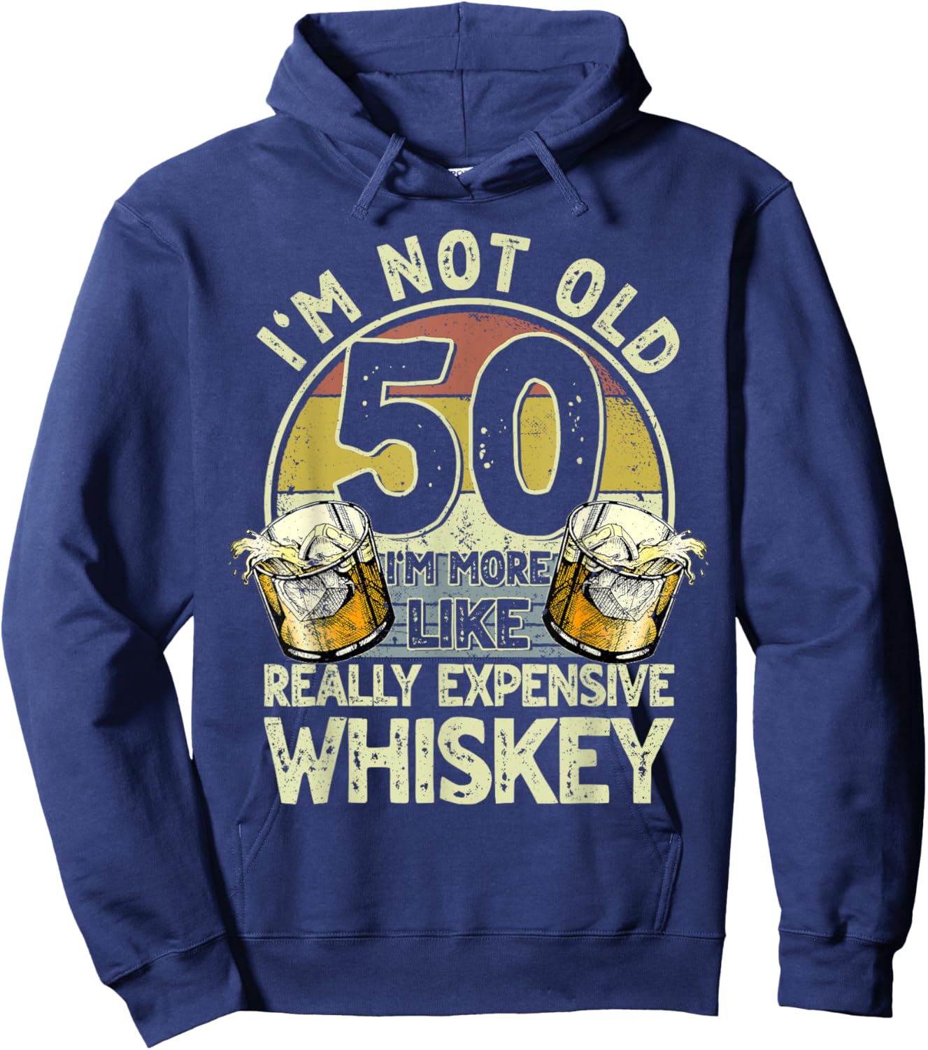 50 Years Old Bourbon Whiskey 50th Birthday Whiskey Men Hoodie - Hoodie | Navy
