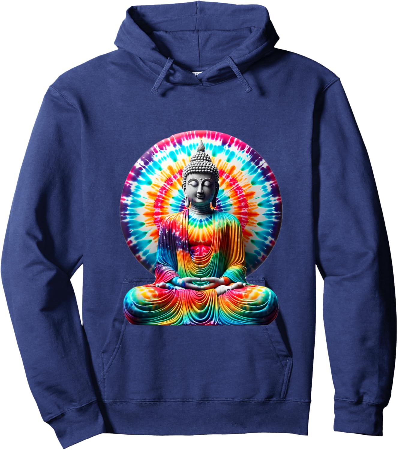 Buddha Tie Dye Vintage Yoga Spiritual Zen Buddhism Buddhist Hoodie - Hoodie | Navy