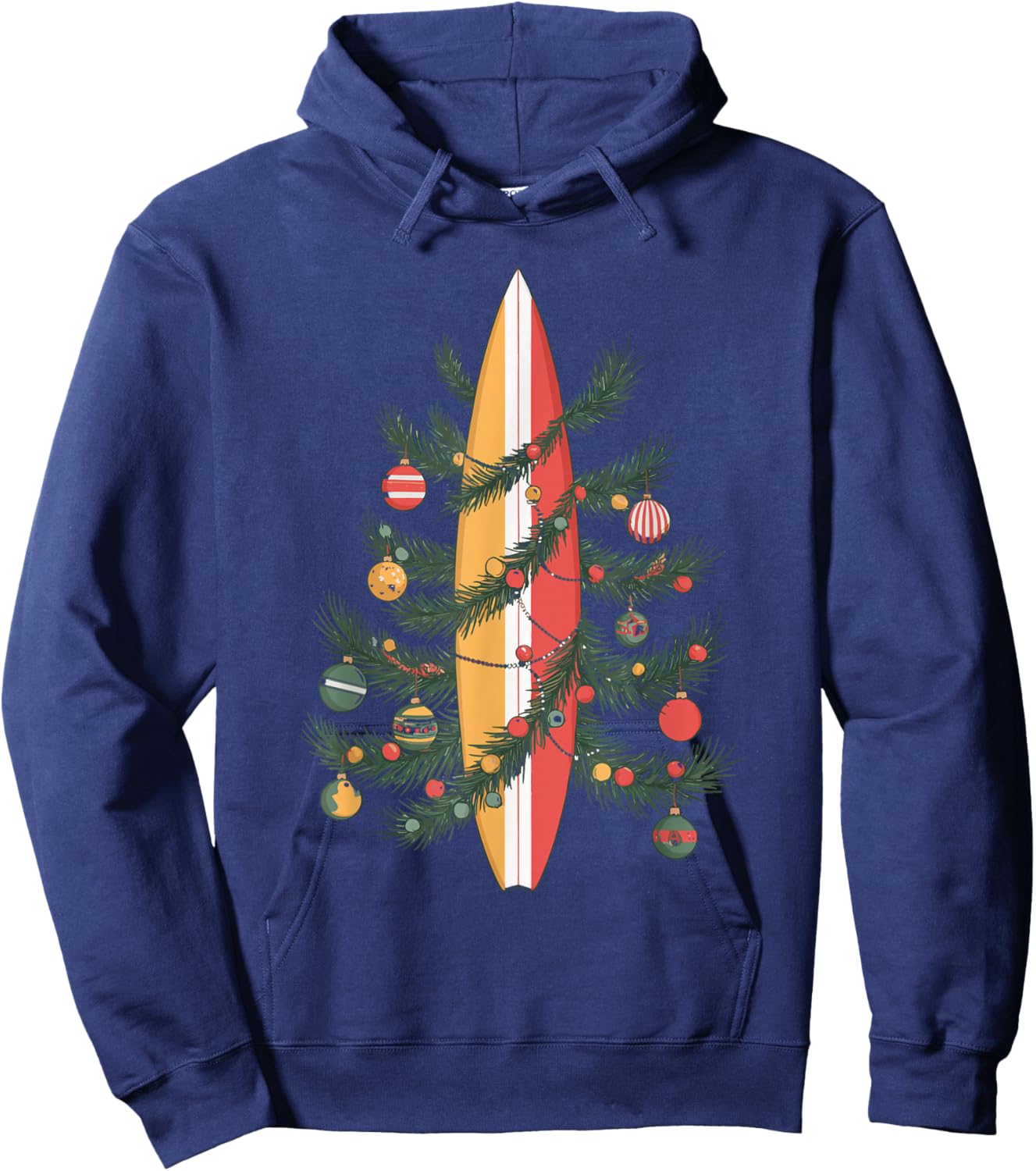 Christmas Tree Surfboard Hoodie - Hoodie | Navy