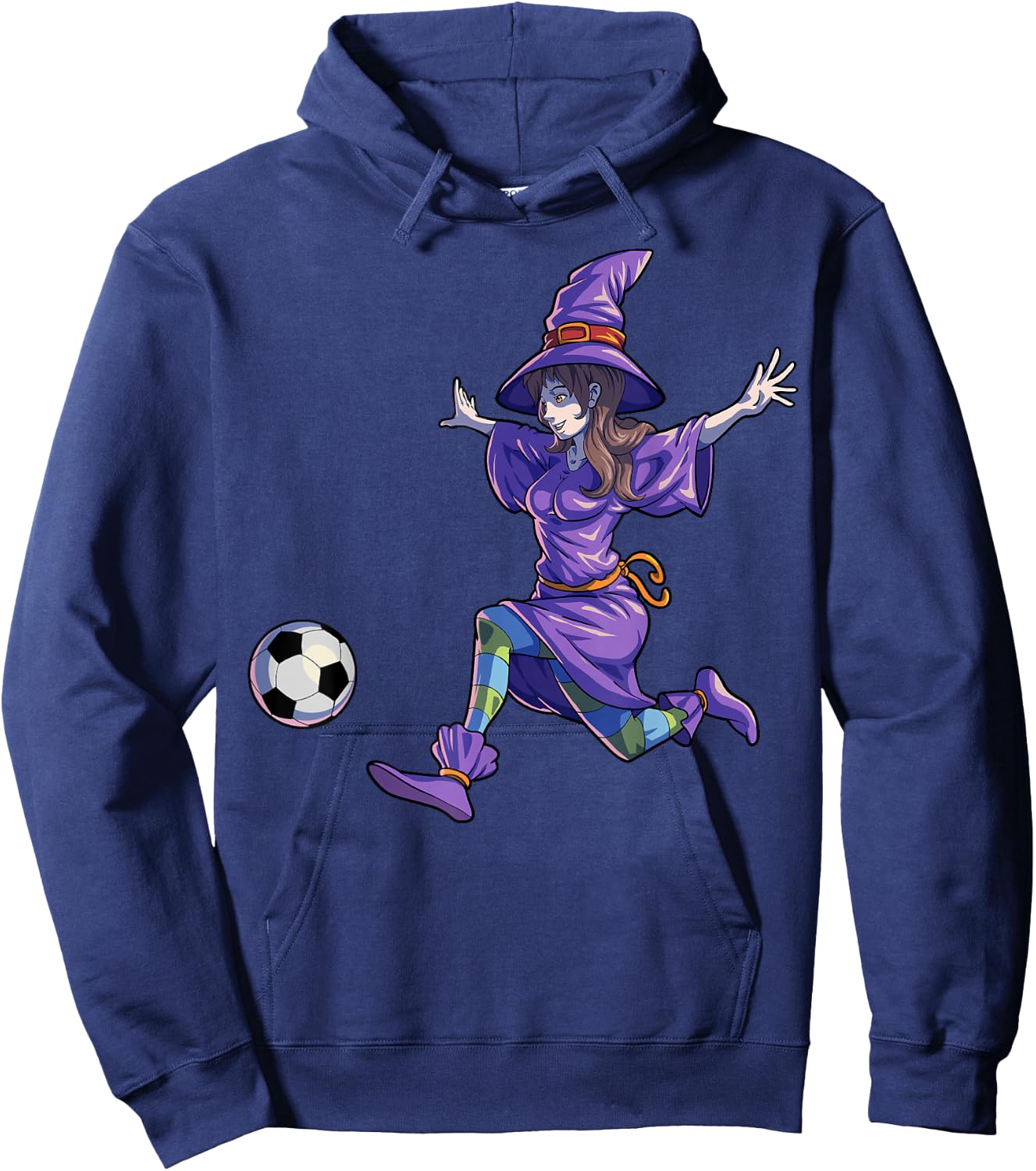 Soccer Witch Halloween Women Girls Soccer Halloween Hoodie - Hoodie | Navy