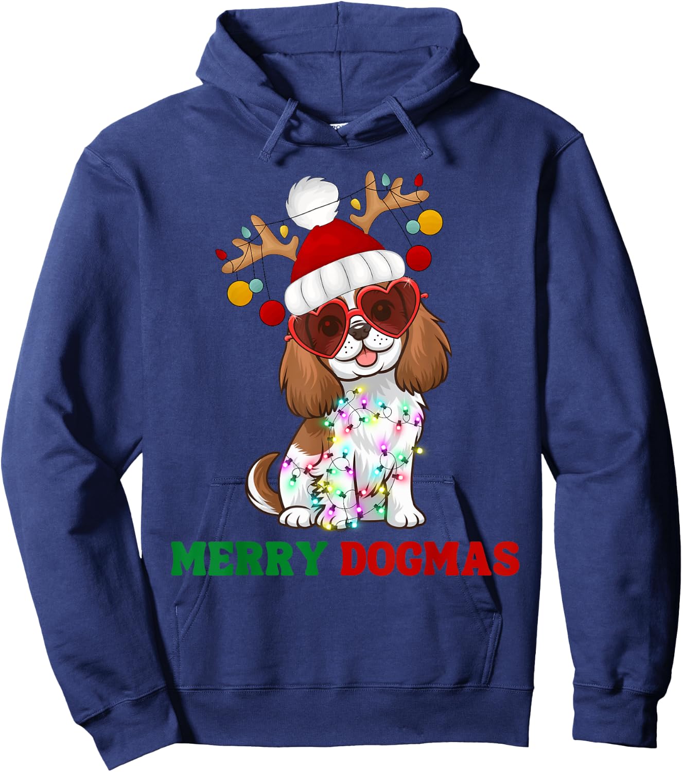 Merry Dogmas Cavalier King Charles Spaniel Dog Christmas Hoodie - Hoodie | Navy