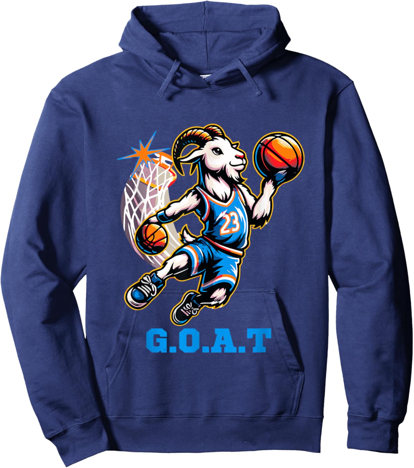 G.O.A.T Goat Basketball Player Playing Basketball Funny Hoodie - Hoodie | Navy