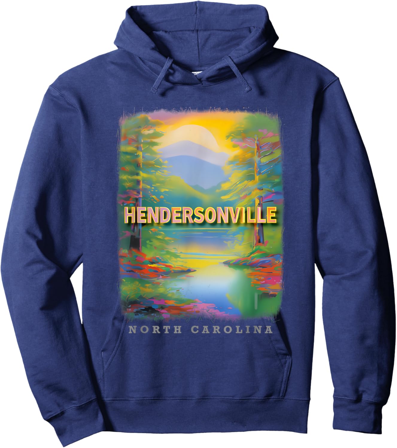 Hendersonville North Carolina NC Mountain Bliss SD484 Hoodie - Hoodie | Navy