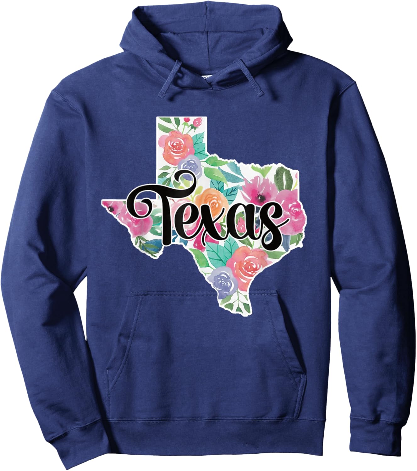 Texas Home State Pride Floral Vintage Texas Retro Flowers Hoodie - Hoodie | Navy