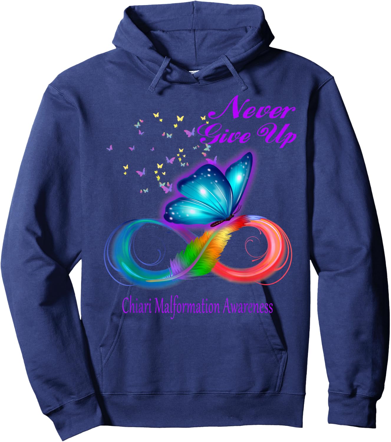 Butterfly Chiari Malformation Awareness Hoodie - Hoodie | Navy