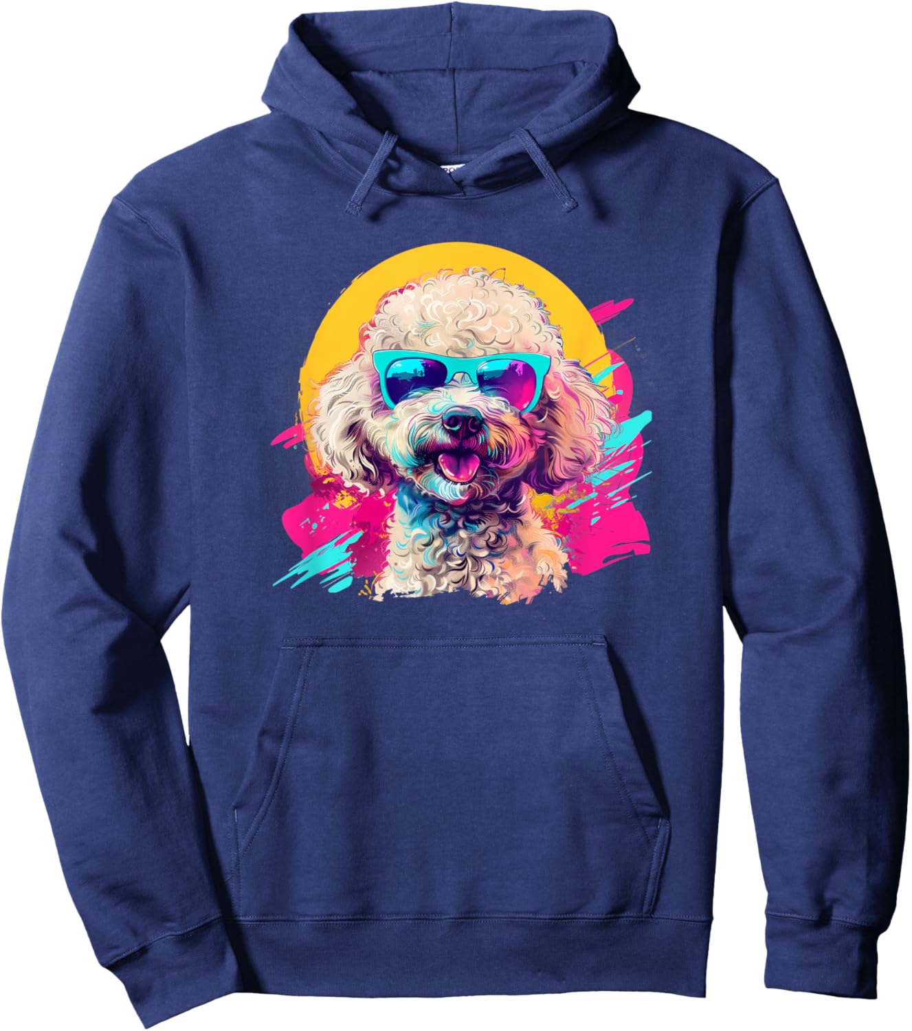 Cute Funny Retro Vintage 80s Poodle Lover Hoodie - Hoodie | Navy
