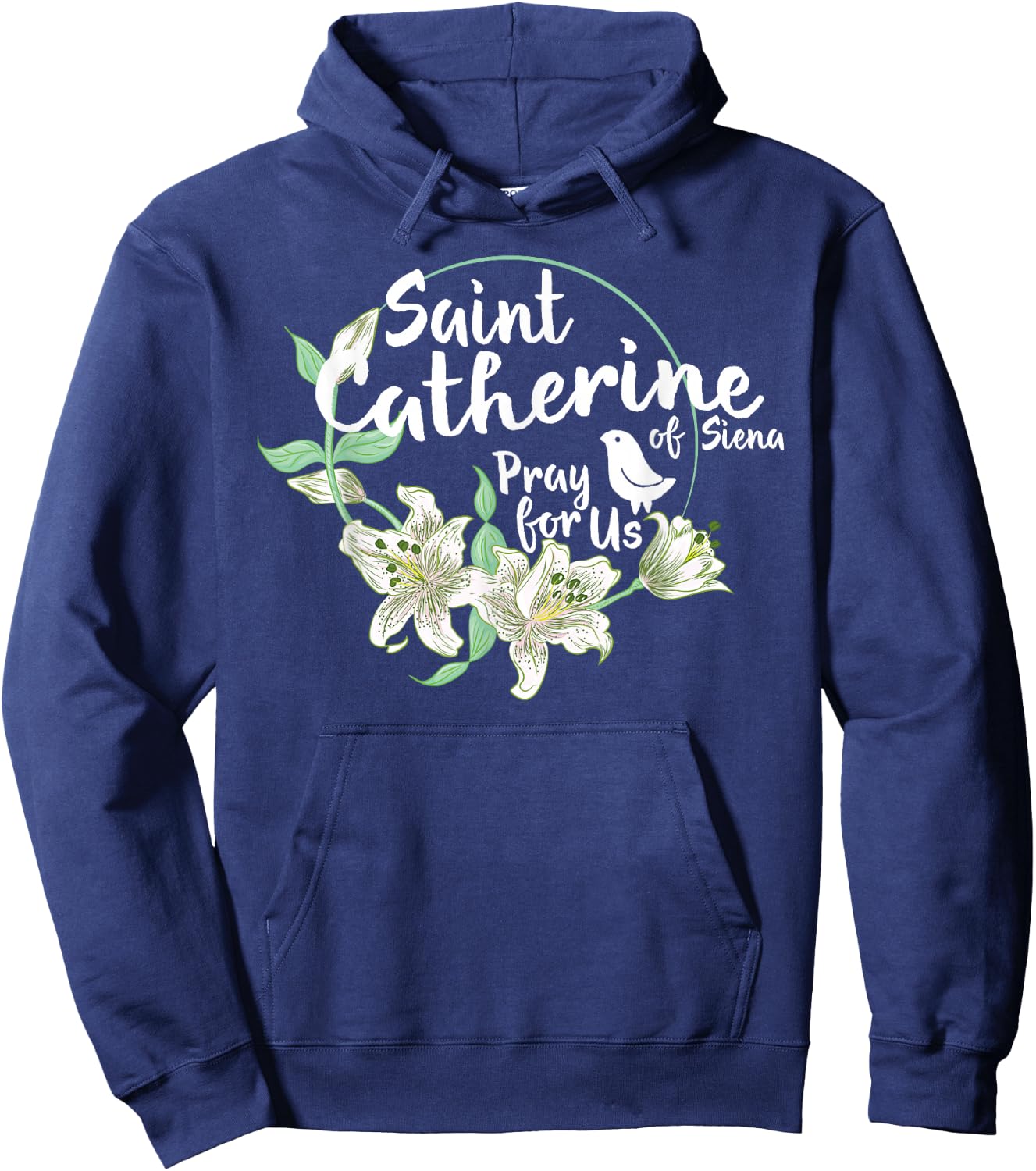 St.Catherine of Siena Catholic Purity Girls Teens Hoodie - Hoodie | Navy