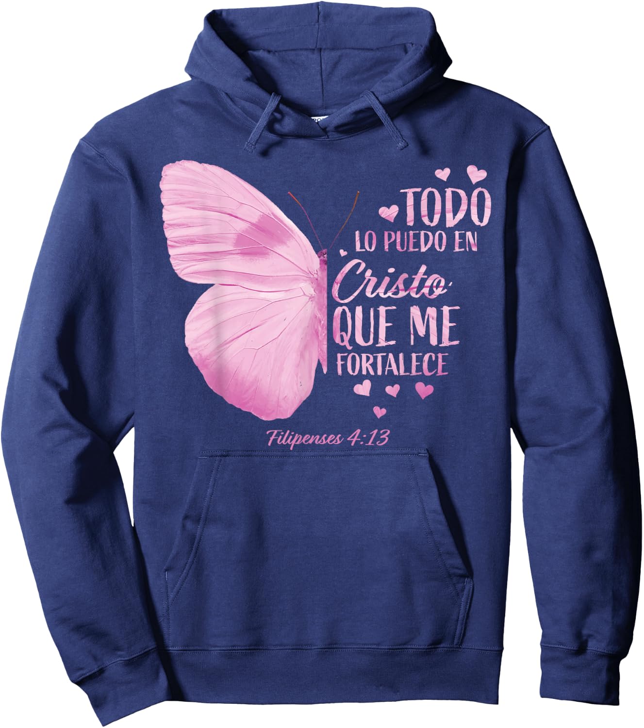 Christian Gift Women Spanish Religious Verse Sayings Her Mom Hoodie - Hoodie | Navy