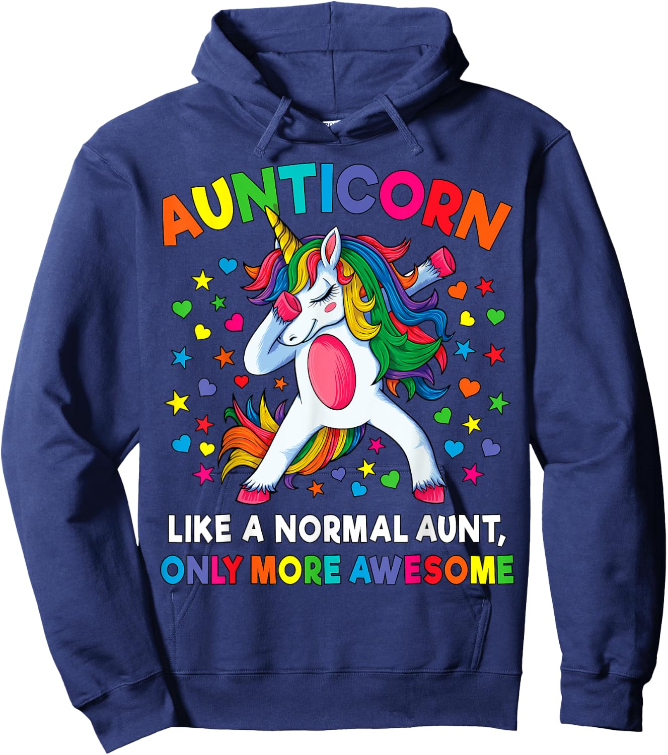 Aunticorn Like An Aunt Only Awesome Dabbing Unicorn Women Hoodie - Hoodie | Navy