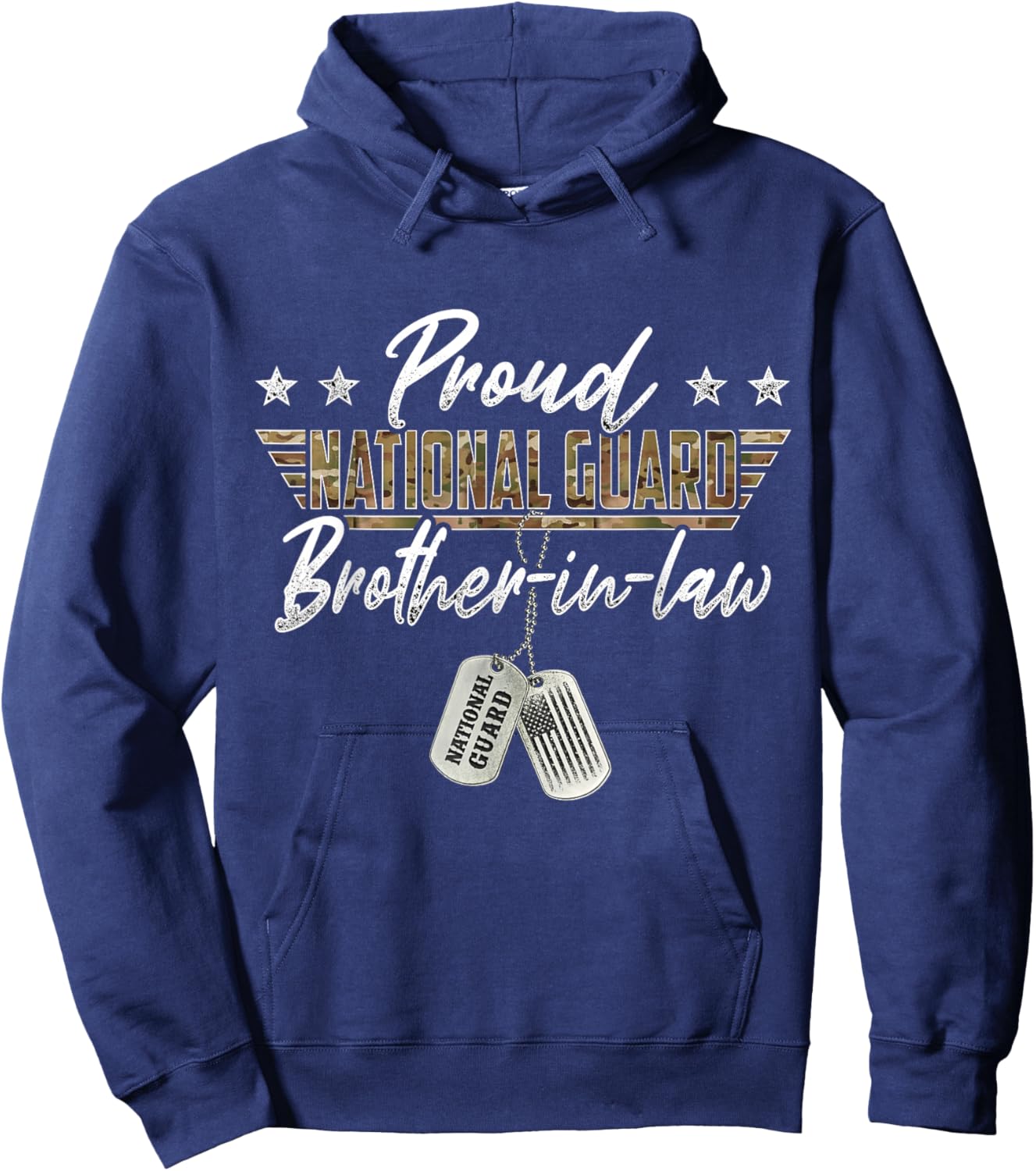 Proud National Guard Brother-In-Law US National Guard Family Hoodie - Hoodie | Navy