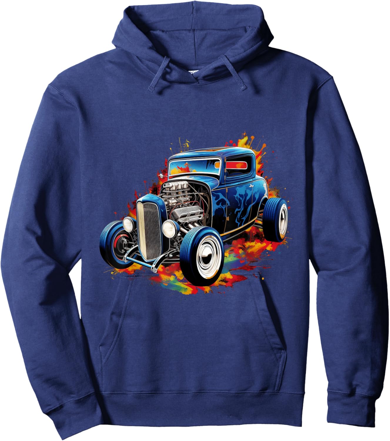 Hot Rod Rat Rod Vintage Classic Car Men Hoodie - Hoodie | Navy