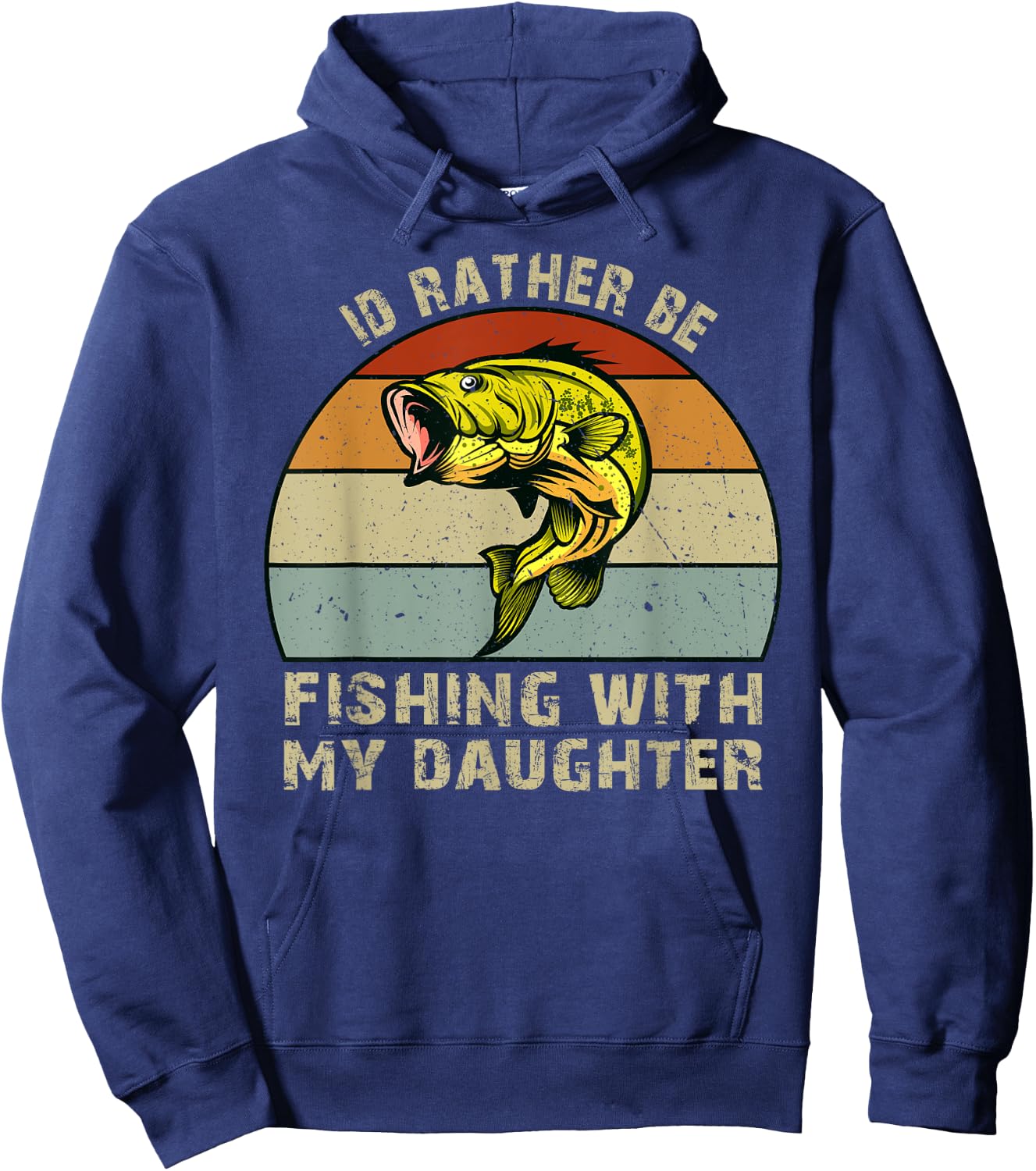 Fishing Gifts for Dad Id Rather be Fishing with My Daughter Hoodie - Hoodie | Navy