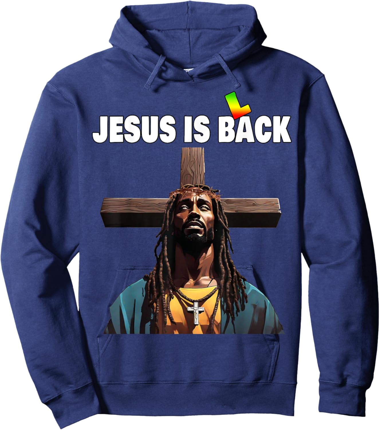 Black Jesus Christ Hoodie - Hoodie | Navy