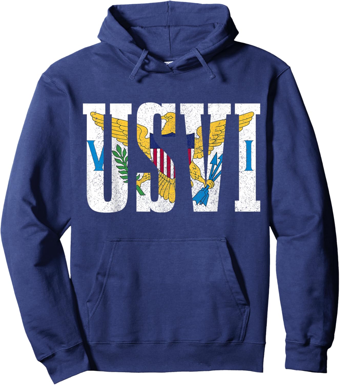 US Virgin Islands USVI Flag Pride Souvenir Hoodie - Hoodie | Navy