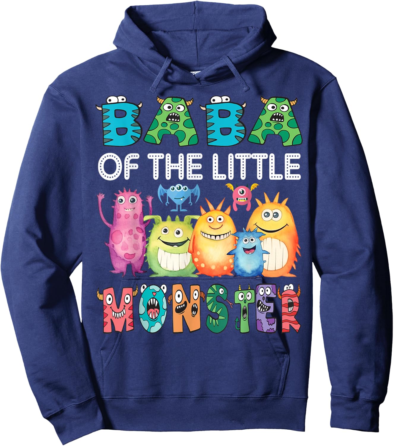 Baba Of The Little Monster Kids 1St Birthday Party Hoodie - Hoodie | Navy