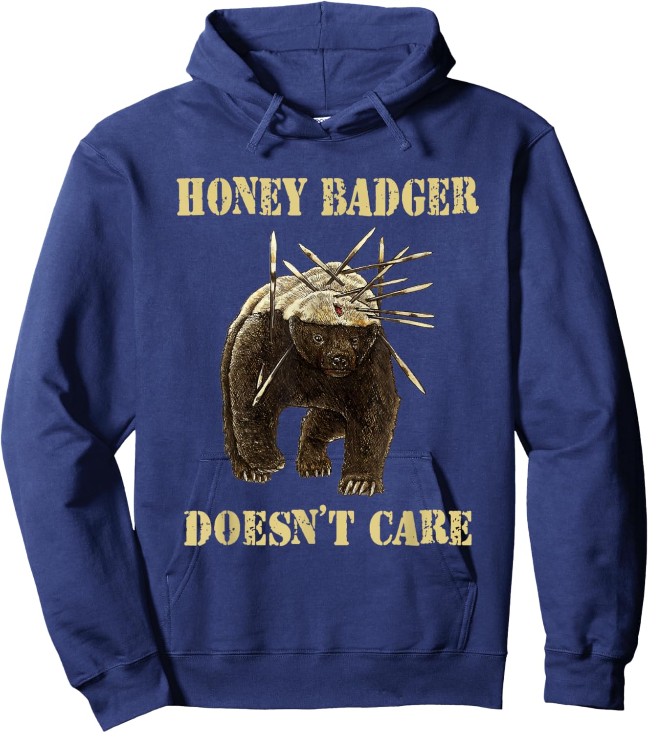 Honey Badger Adorable Animal Honey Badger Doesn't Care Hoodie - Hoodie | Navy