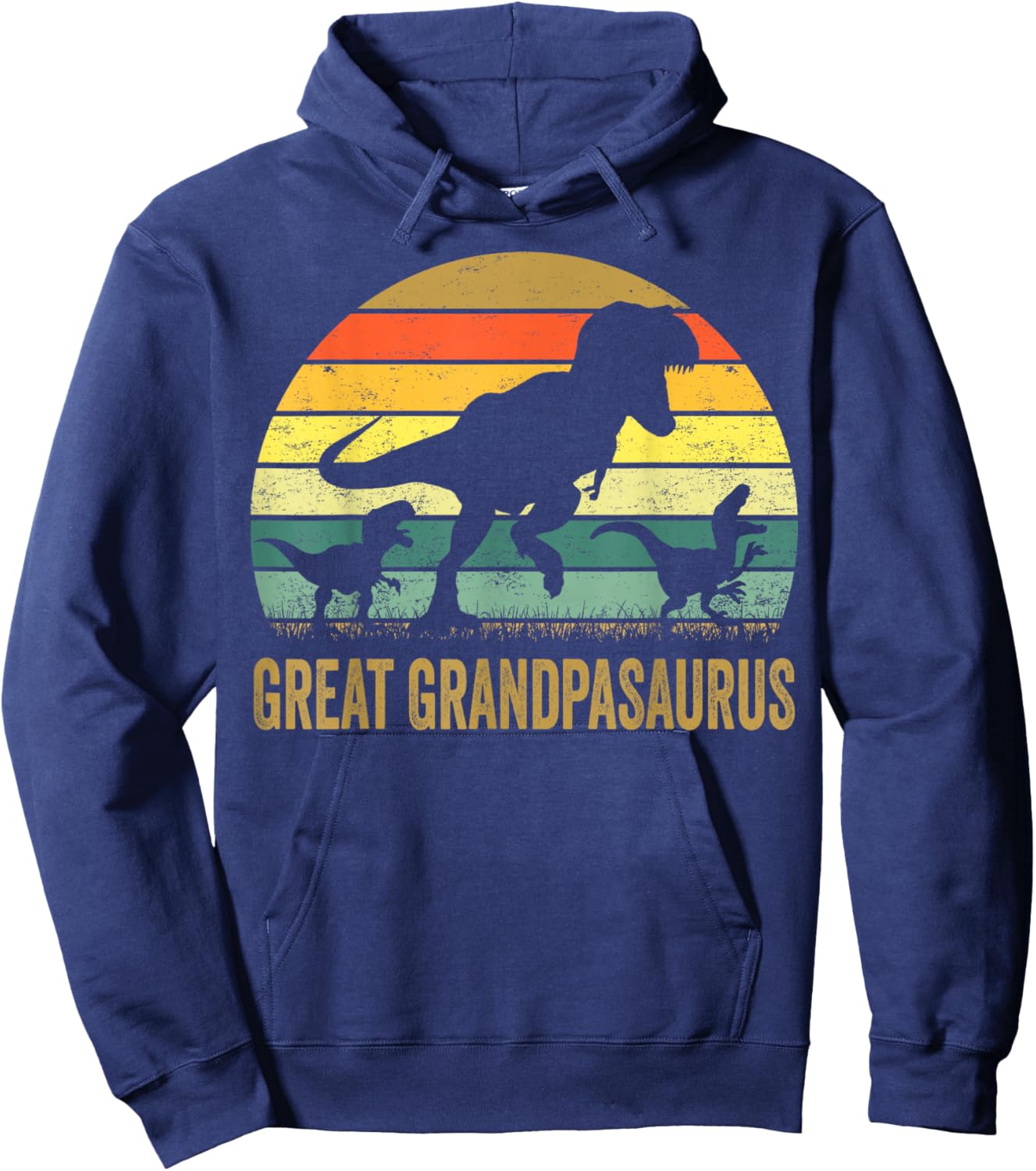 Great Grandpa Dinosaur T Rex Great Grandpasaurus 2 kids Hoodie - Hoodie | Navy